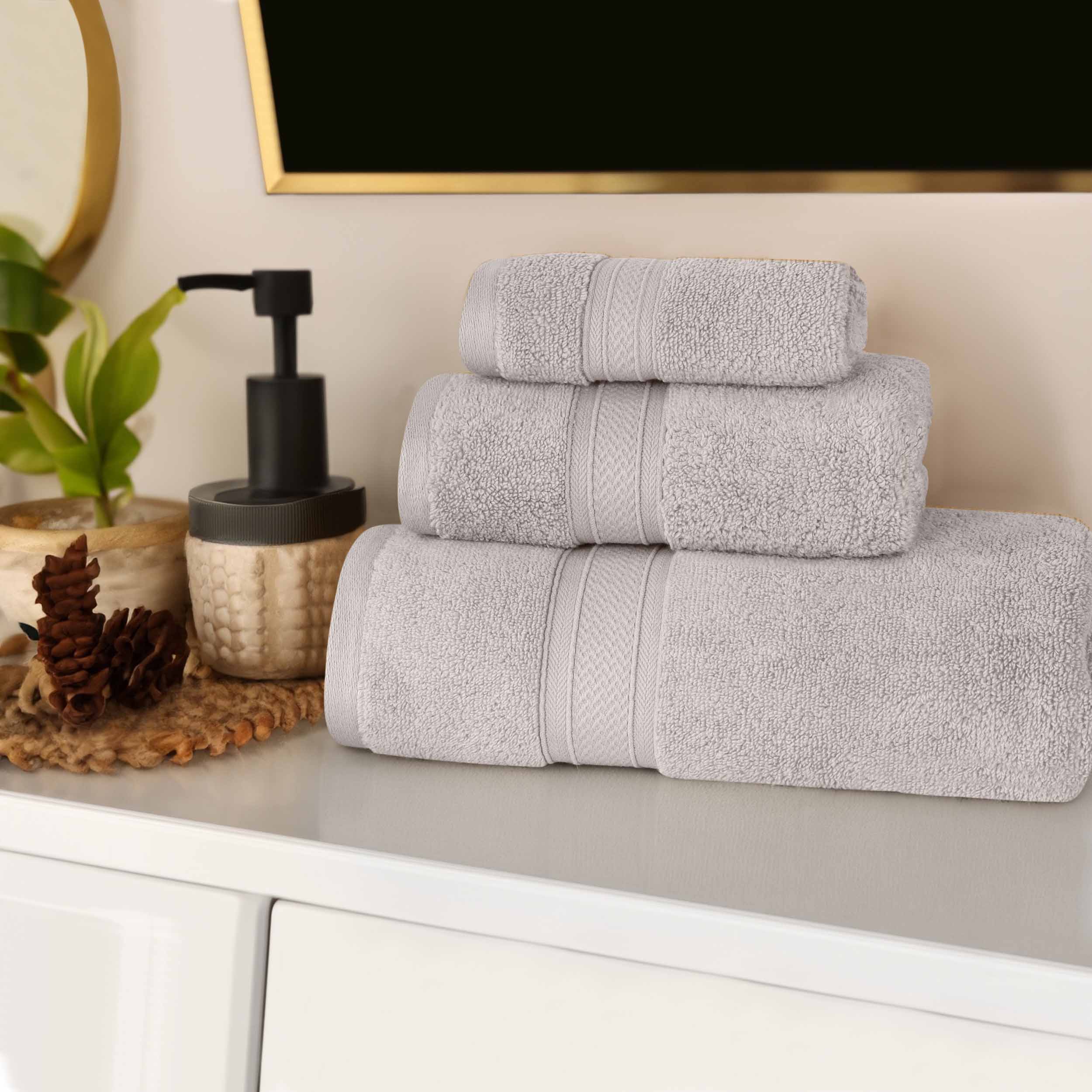 Premium 3-Piece Zero Twist Cotton Towel Set - Ultra Soft, Highly Absorbent & Elegant for Bathroom, Spa & Luxury Home Use