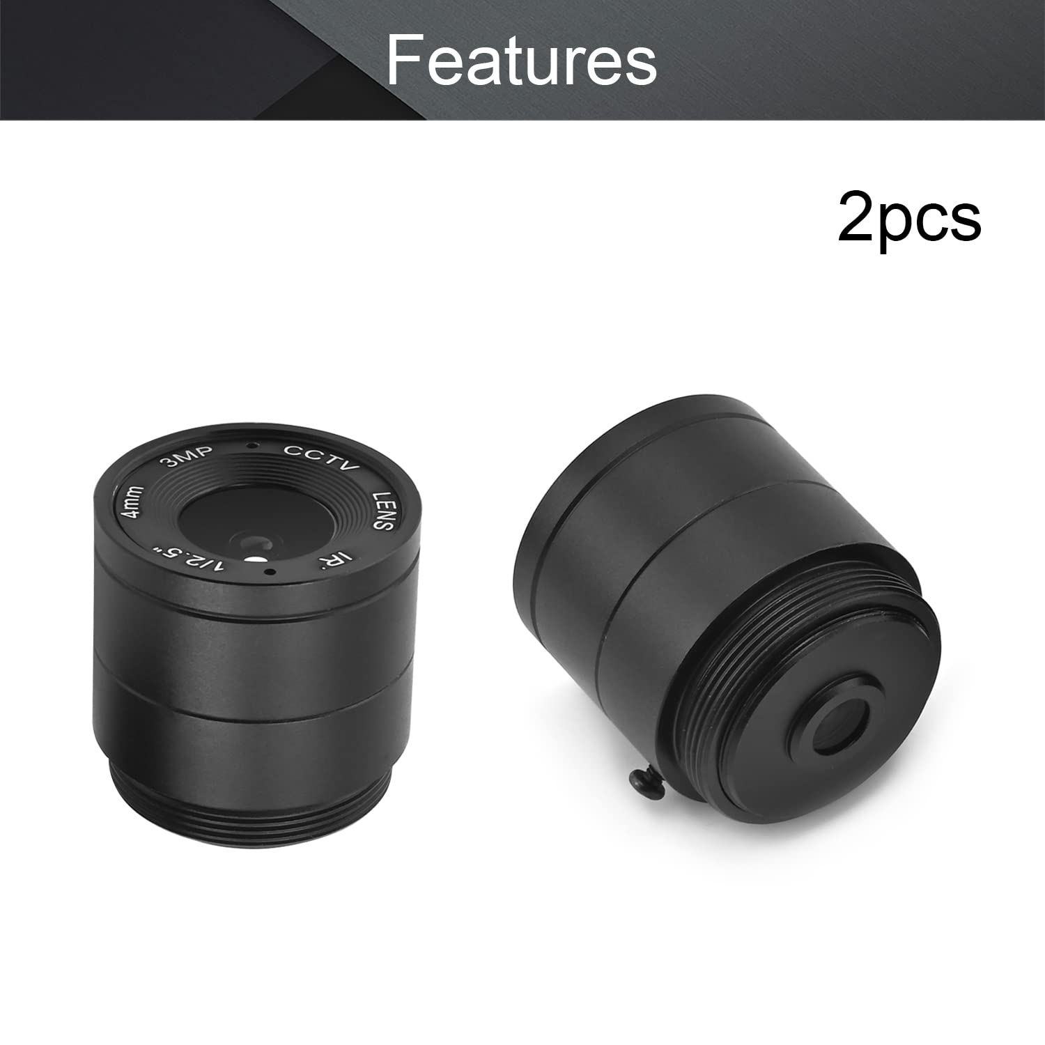 Othmro 2Pcs 4mm CCTV Camera Lens 3MP F1.4 Security WiFi Lens, 1/2.5 Inch Wide Angle CS Mount for IP Camera - Perfect for Home Surveillance, Business Security & Panoramic Monitoring