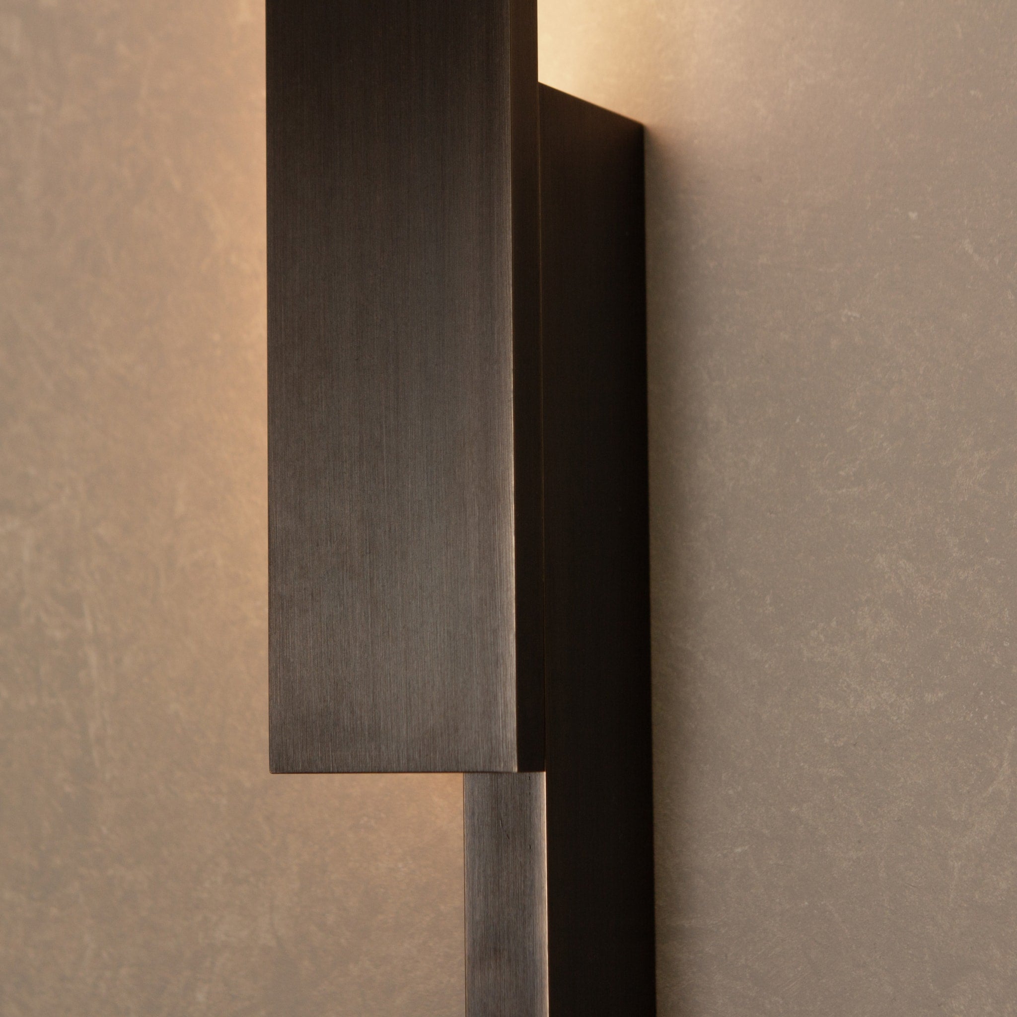 BEN TOVIM DESIGN Bloc Wall Sconce - Left Side Blackened Patina Finish | Modern Industrial Wall Light for Living Room, Bedroom & Hallway