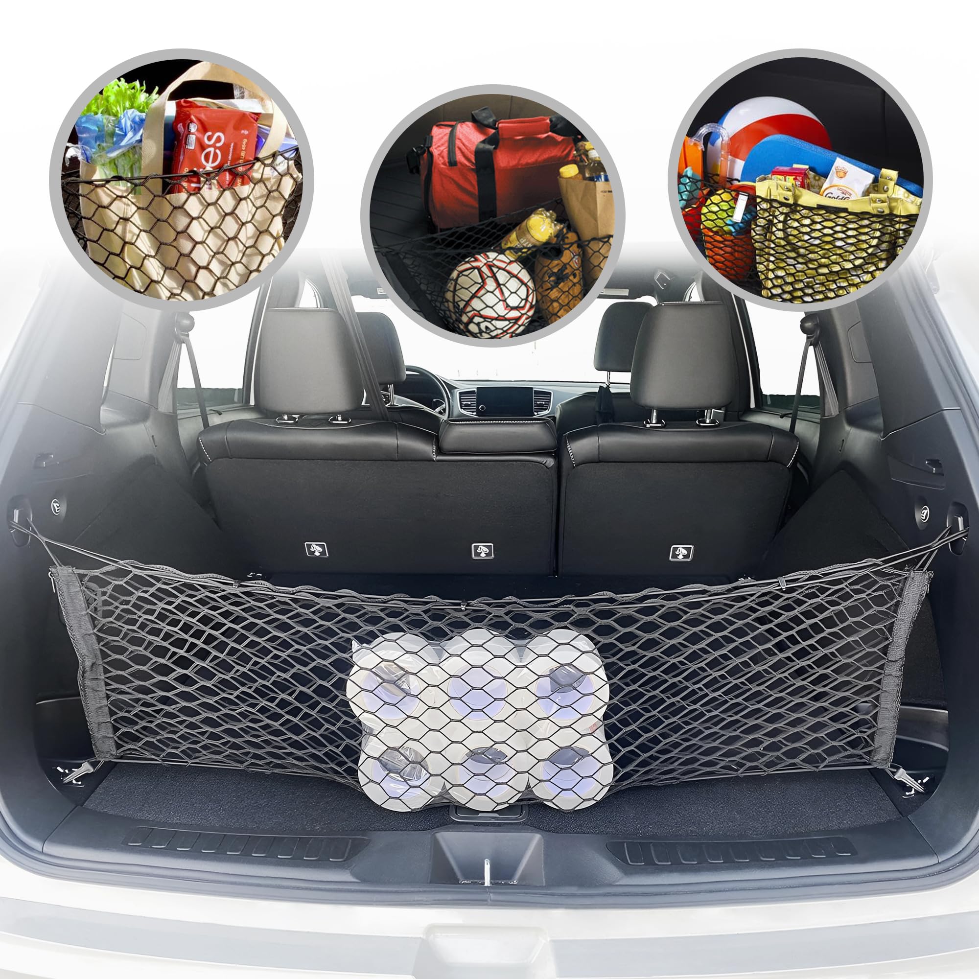 Premium Elastic Trunk Cargo Net for Honda Passport 2019-2025 - Envelope Style SUV Luggage Organizer - Secure Your Belongings for Road Trips & Daily Commutes