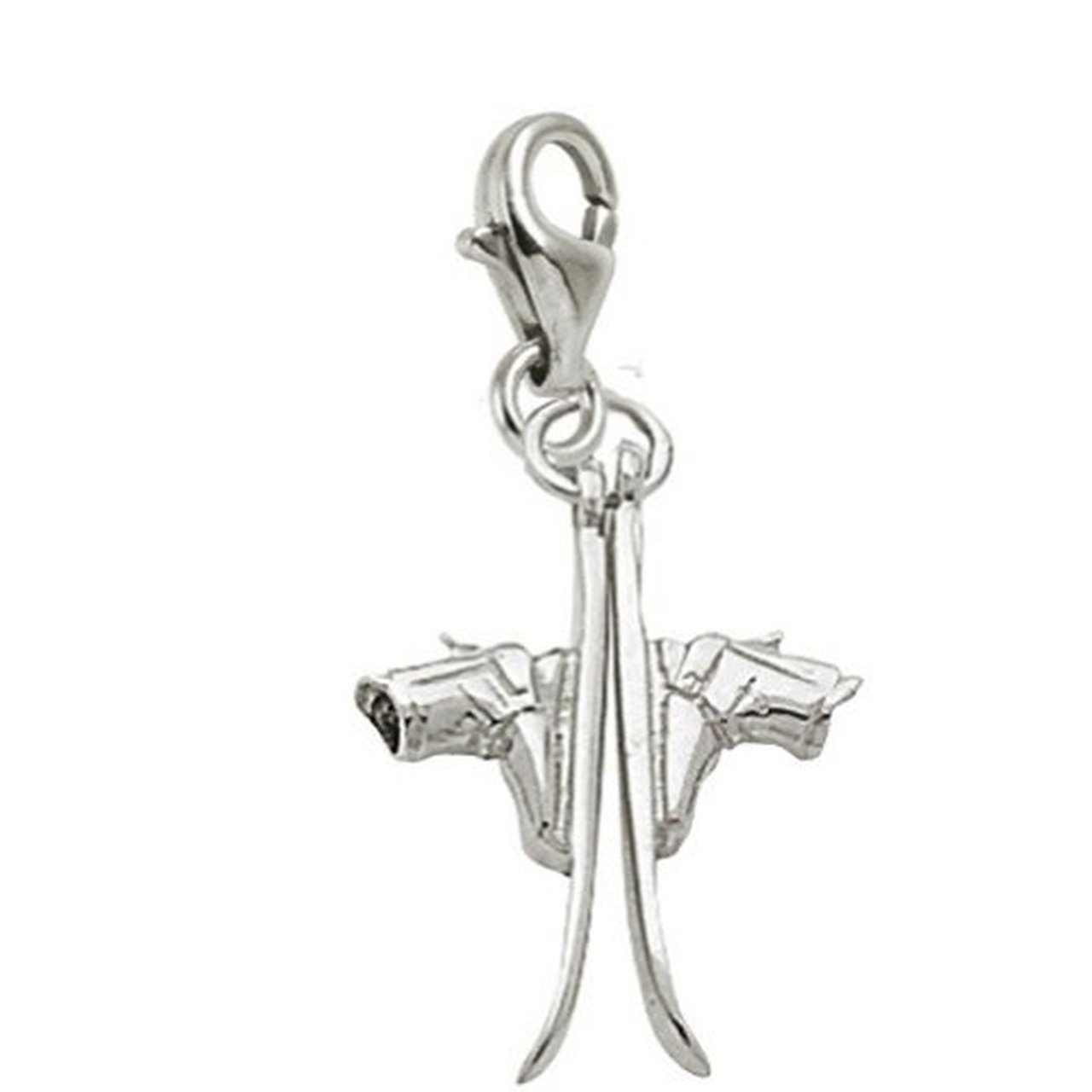 Skis Charm with Lobster Claw Clasp - Durable Jewelry Charms for Bracelets & Necklaces - Perfect for Winter Sports Enthusiasts & Ski Lovers