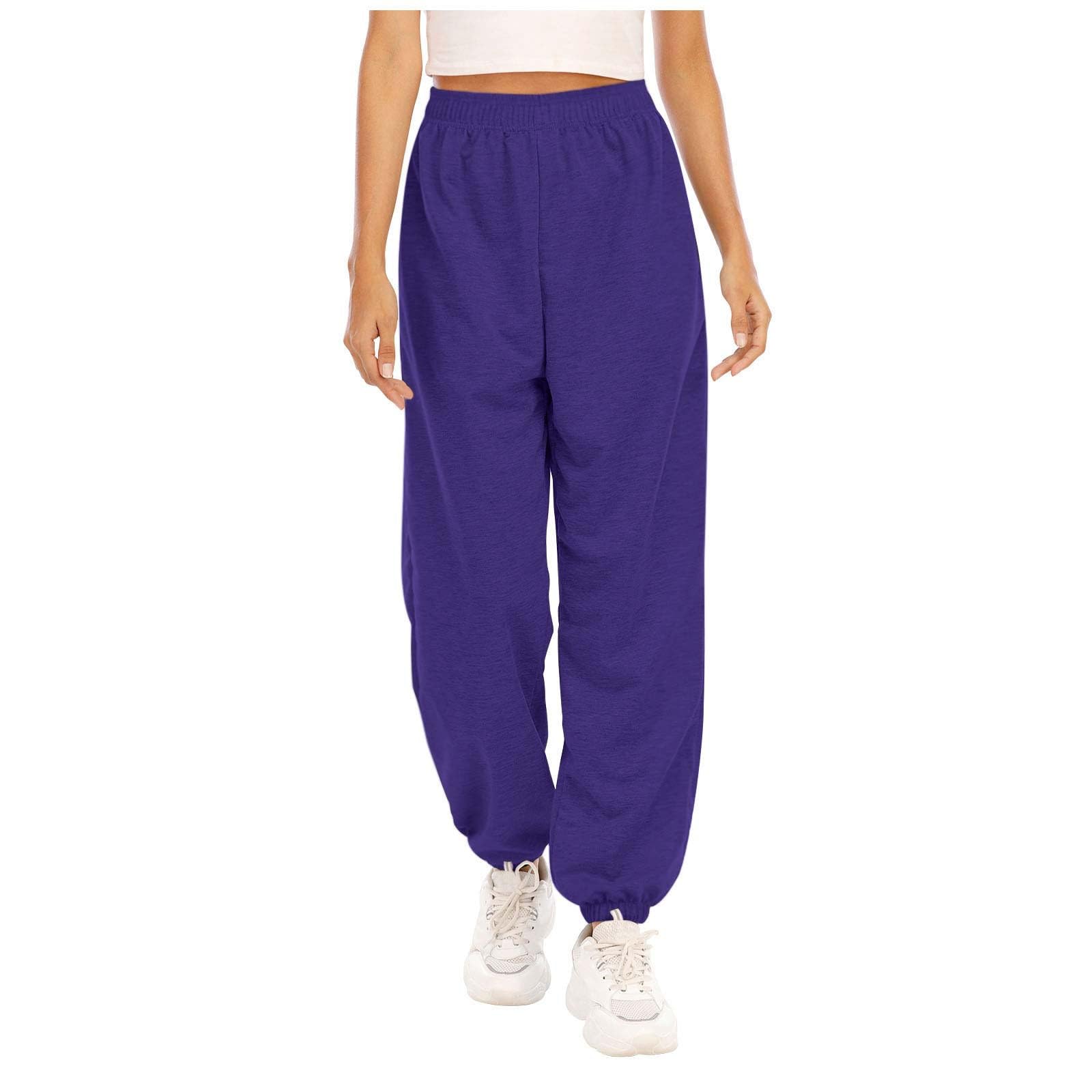 Women's High Waisted Jogger Sweatpants - Fleece Lounge Pants with Pockets & Cinched Bottom | Casual Baggy Joggers for Yoga, Running & Home Wear