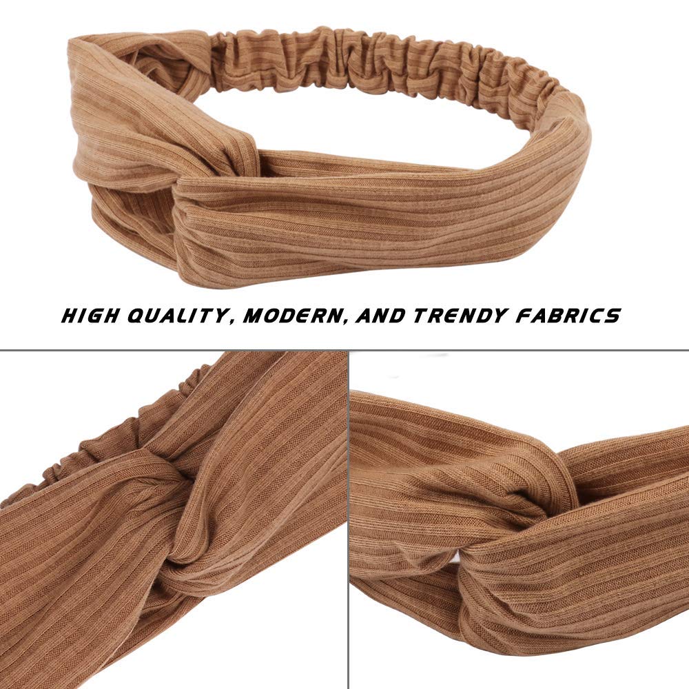 Taomoder 10-Pack Boho Turban Headbands for Women - Fashion Hairbands with Wave, Stripe, Floral & Leopard Prints - Perfect for Workouts, Yoga, Running & Everyday Style