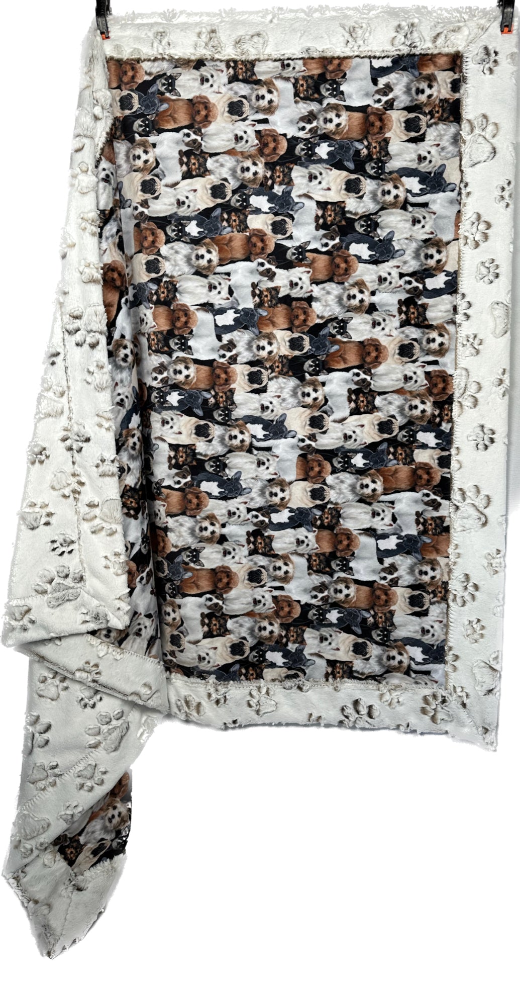 Soft Beige Paws & Coca Mocha Dog Print Throw Blanket 38x54 Inches with Matching Pillowcase 13x19 for 12x18 Pillow - Cozy Gift for Kids & Adults, Perfect for Sofa, Bed, or Couch Decor