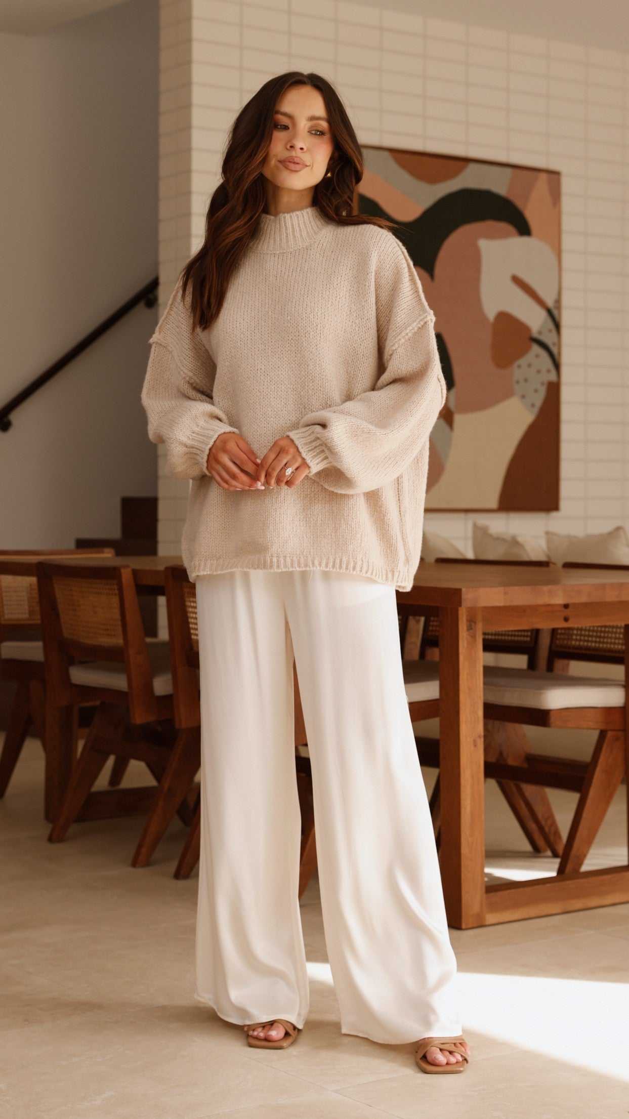 Brylee Pants for Women - Soft Cream-Colored Casual Trousers | Comfortable Everyday Wear for Office & Lounge