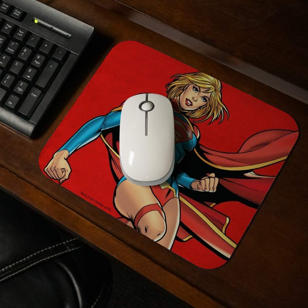 Superman & Supergirl Character Low Profile Thin Gaming Mouse Pad - Non-Slip Rubber Base for PC, Laptop, Office & Home Use - Perfect for Gamers, Graphic Designers & Daily Computer Work