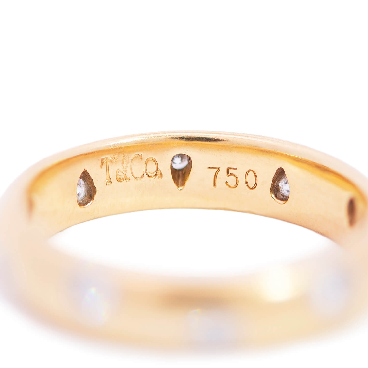 Vintage Tiffany & Co. 18K Gold Platinum Diamond Etoile Band Ring - Elegant Wedding, Anniversary & Special Occasion Jewelry Gift