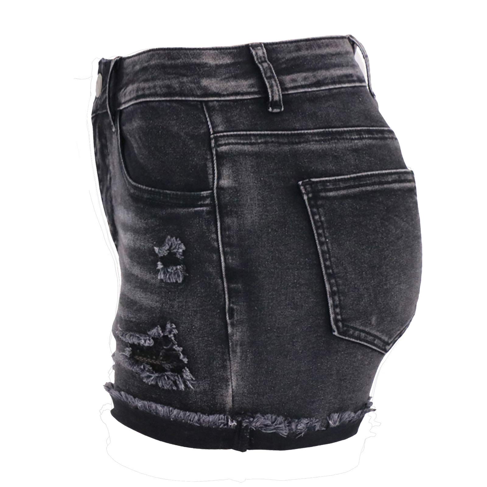 Atditama Women's Ripped Denim Shorts - Stretch Skinny Frayed Jean Shorts for Summer & Beach | Casual High Waist Shorts for Women | Perfect for Outings, Vacations & Street Style