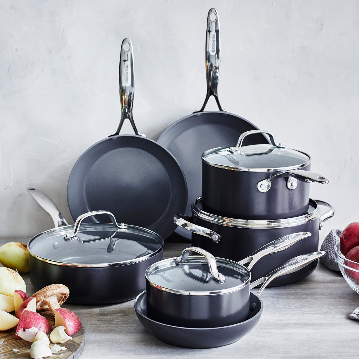 Valencia Pro Ceramic Nonstick 11-Piece Cookware Set - Non-Toxic PFOA-Free Pots and Pans for Healthy Cooking | Perfect for Frying, Boiling, Baking & Everyday Kitchen Use