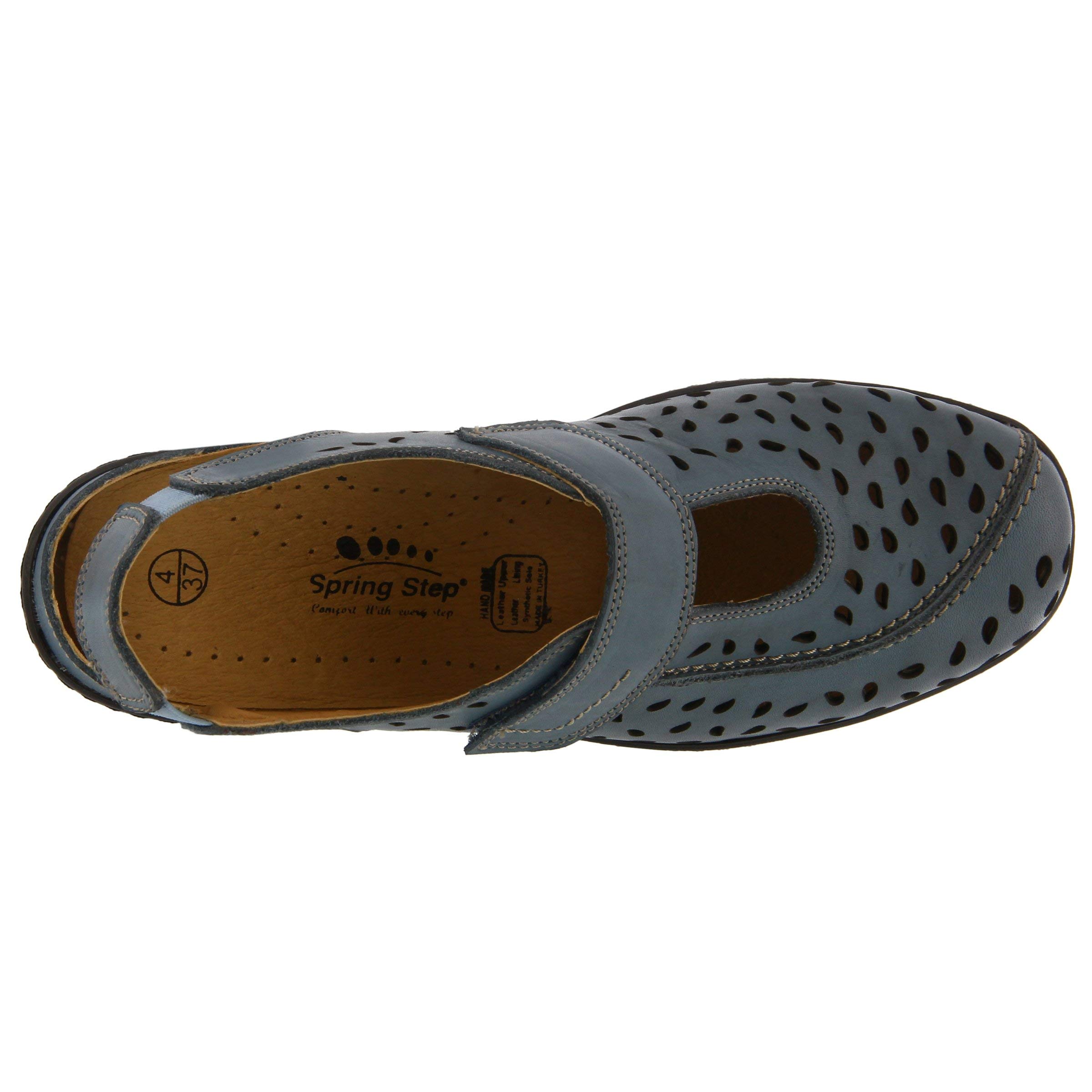 Spring Step Women's Fogo Leather Slingback Shoes - Denim Blue Comfortable Casual Sandals for Summer Outfits, Beach Wear & Date Nights