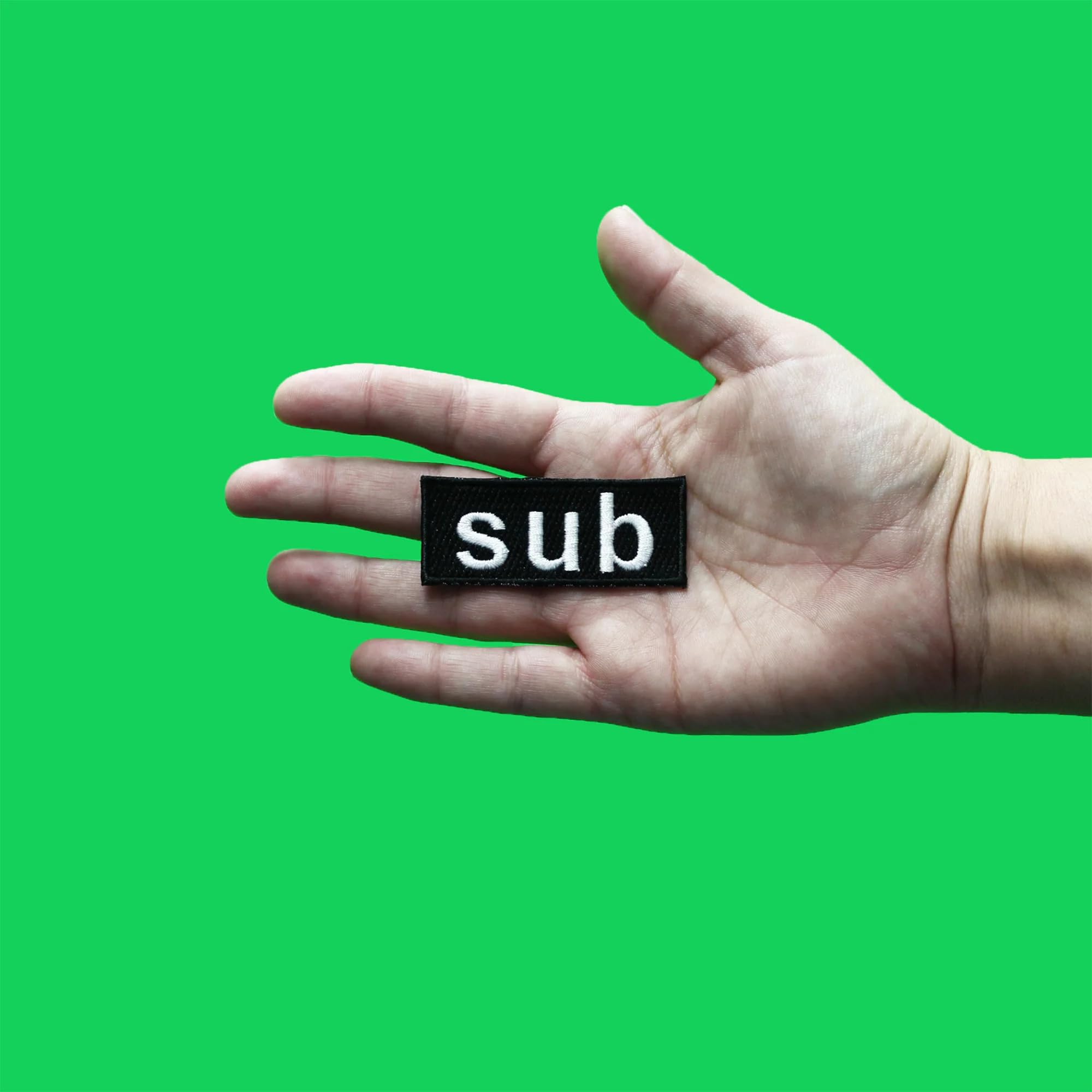 Submissive Role Preference Embroidered Iron-On Patch - Sub Tag Box Logo for BDSM Gear & Apparel | Perfect for Leather Jackets, Vests, and Denim Customization