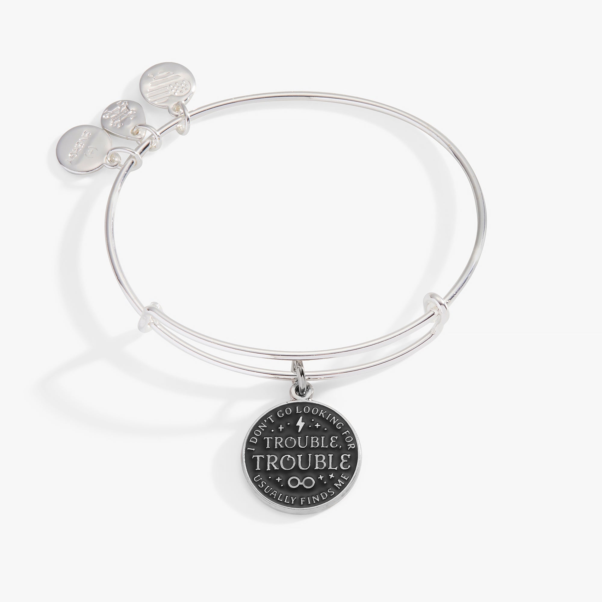 Harry Potter™ 'I Don't Go Looking For Trouble' Charm Bangle - Official Wizarding World Jewelry - Perfect for Cosplay, Gift Giving & Potterhead Collections