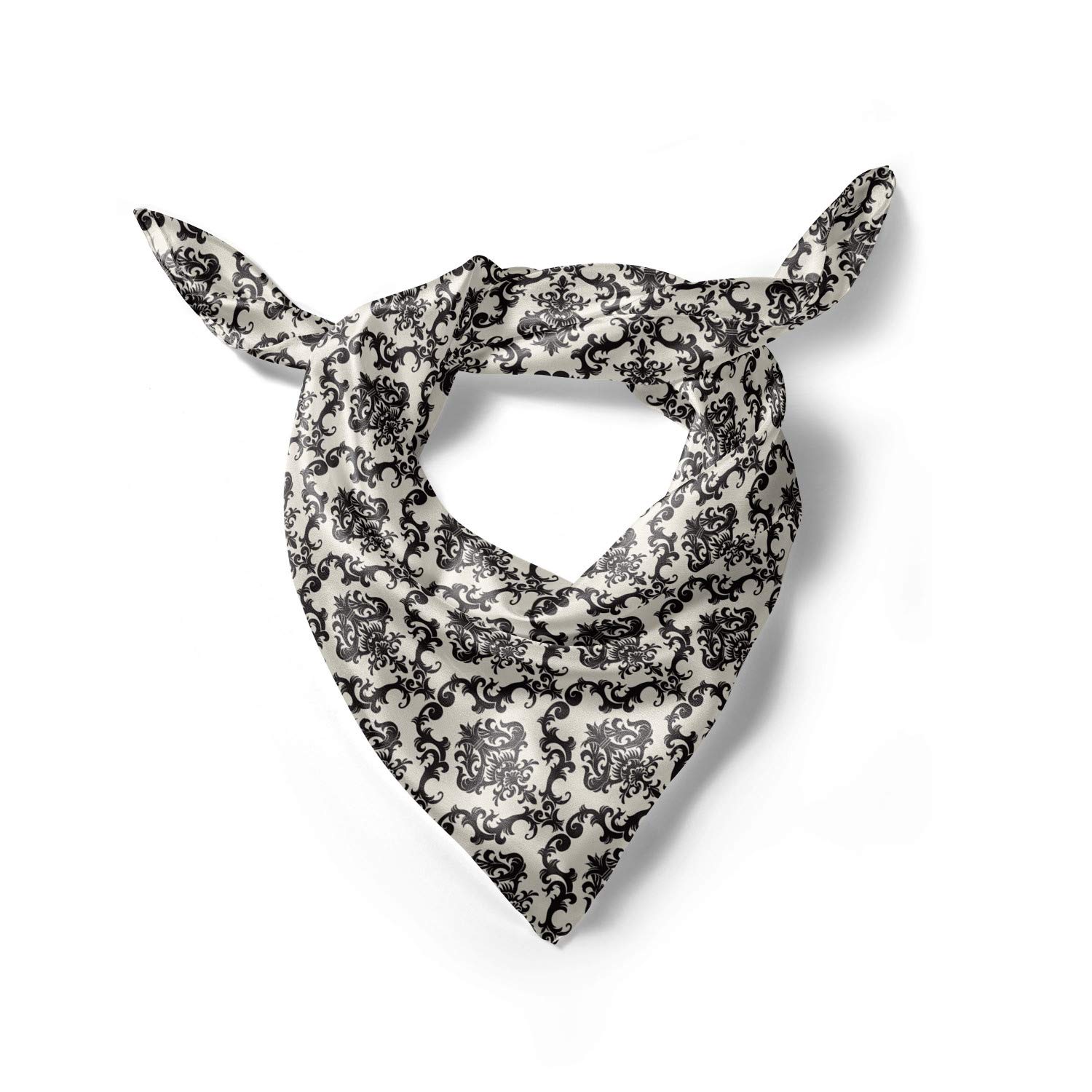 Ambesonne Damask Hair Scarf - Classic Victorian Print Head Wrap for Women, Elegant Headband & Hair Accessory for Parties, Weddings, and Everyday Wear