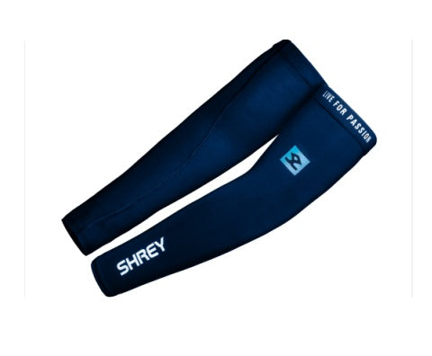Shrey Performance Arm Sleeves for Men & Women - UV Protection, Compression Fit, Moisture Wicking - Navy Blue - Ideal for Running, Basketball, Cycling & Outdoor Sports