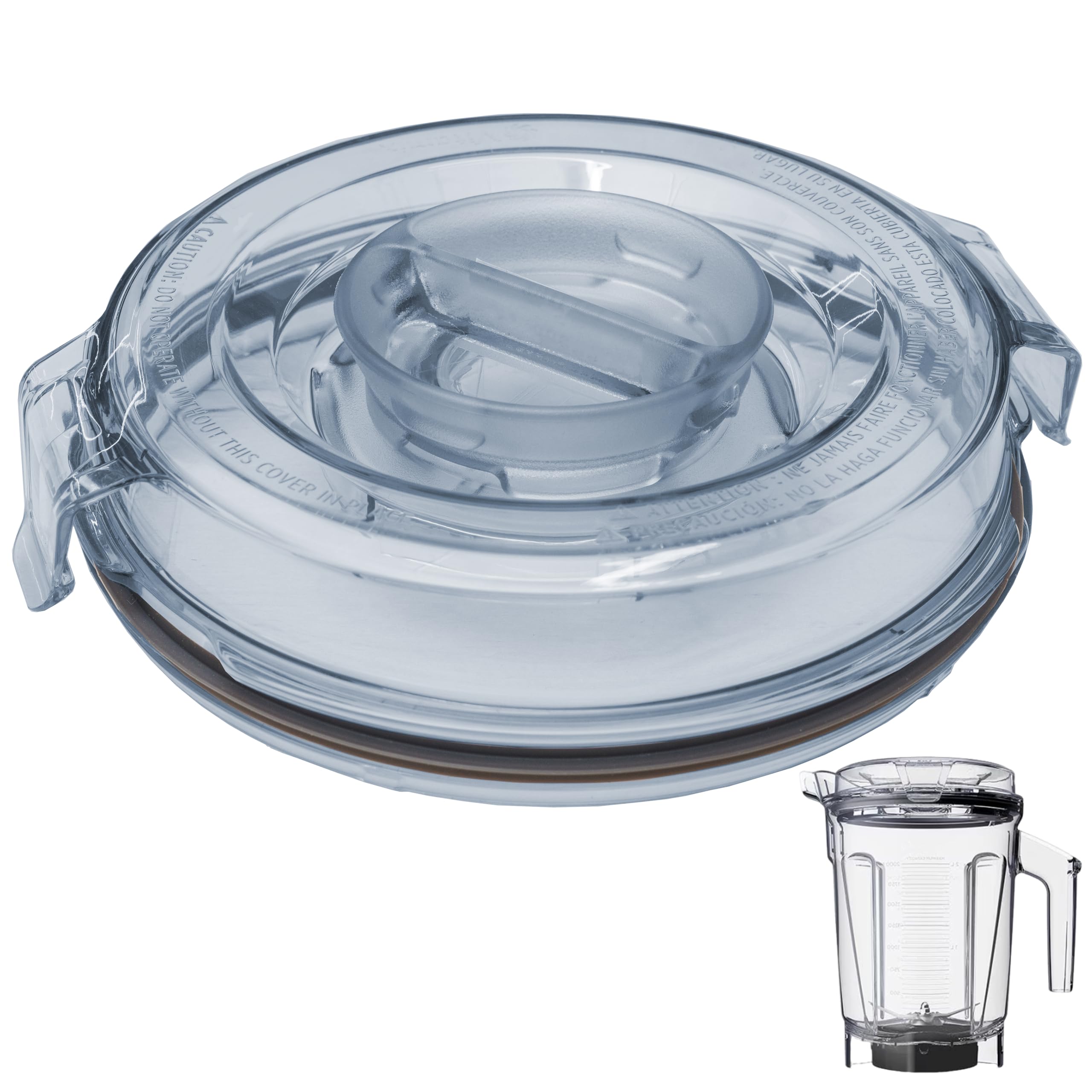 Vitamix Blender Replacement Lid - Compatible with A3500, A3300, A2500 Venturist Pro 64oz Low-Profile Pitcher - 2-Part Lid with Plug - Perfect for Smoothies, Soups & Nut Butters - Durable Vitamix Accessory Replacement