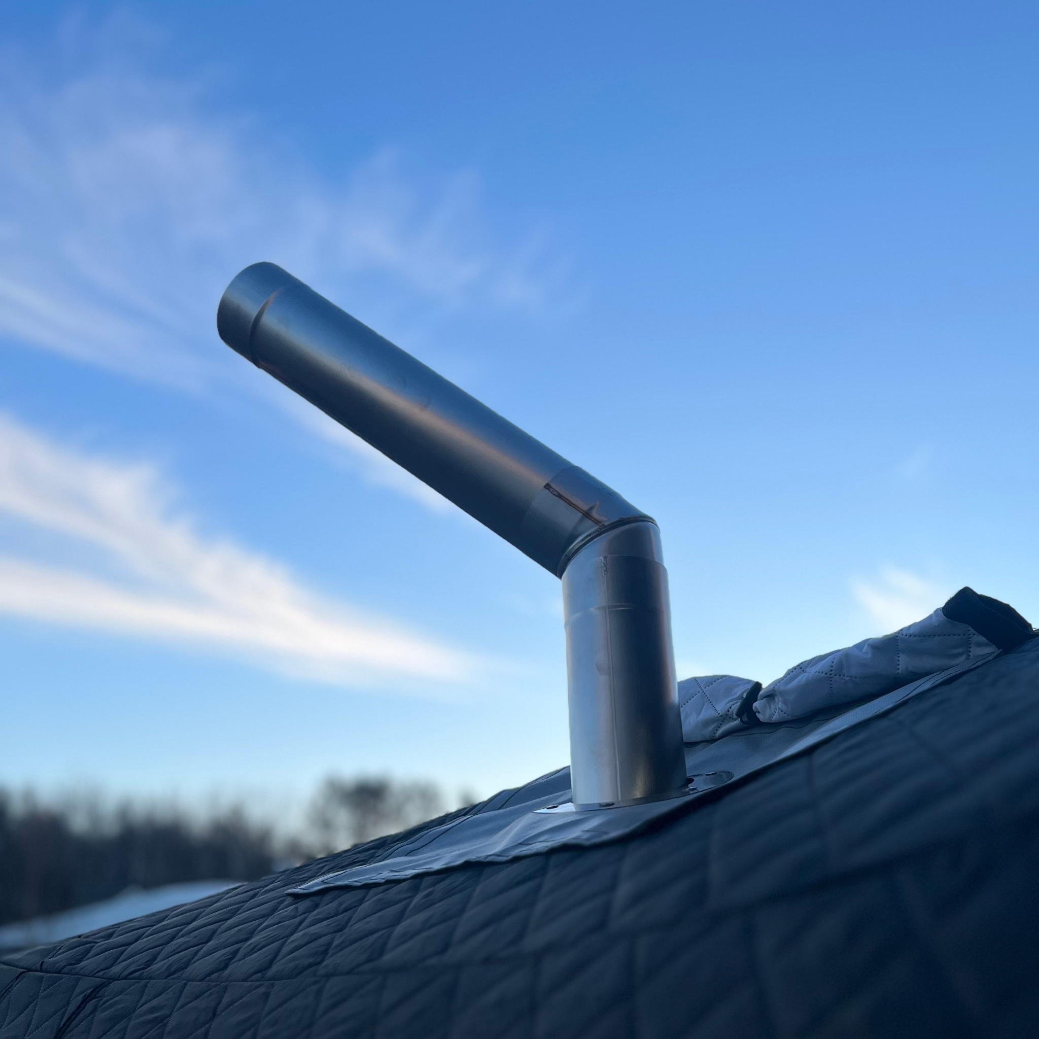 45 Degree Angled Stove Chimney Pipe - High-Quality Ventilation for Wood Stoves & Fireplaces - Perfect for Home Heating, Outdoor Camping & RV Use