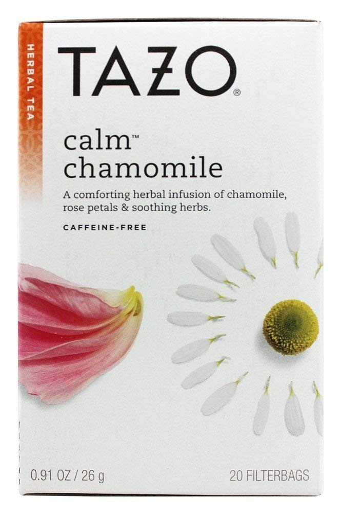 Tazo Herbal Tea Caffeine Free Calm Chamomile - 20 Tea Bags for Relaxation, Stress Relief & Better Sleep - Perfect for Evening, Meditation & Bedtime Rituals