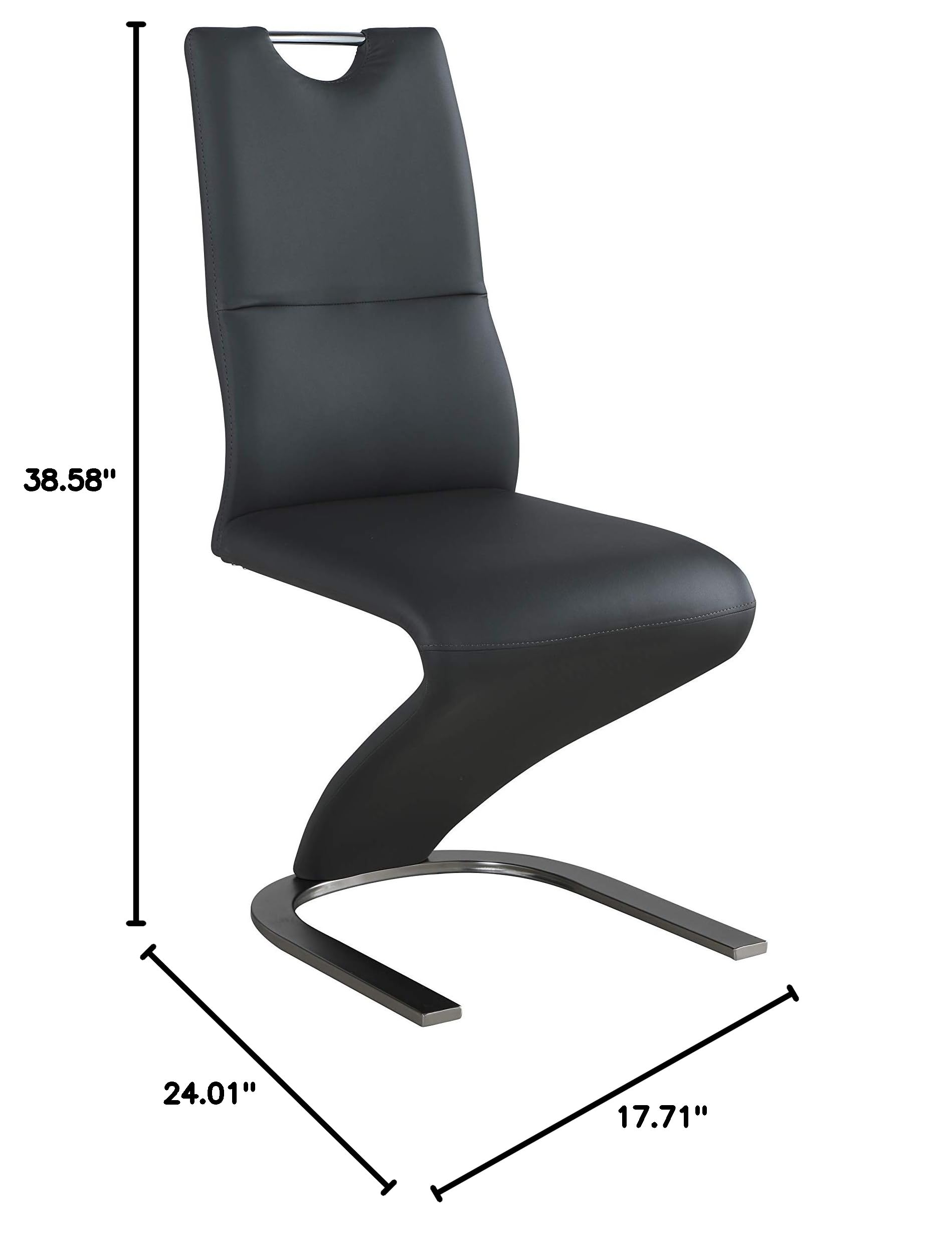 Milan Sully Handle Back Side Chair Set of 2 - Gray Upholstered Dining Chairs for Kitchen, Dining Room, or Office - Comfortable & Stylish Seating Solution