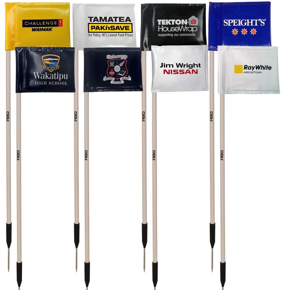 Premium Sideline Poles with Durable Printed Rigid Flags - Perfect for Football, Soccer & Sports Field Marking | Weather-Resistant for Outdoor Use