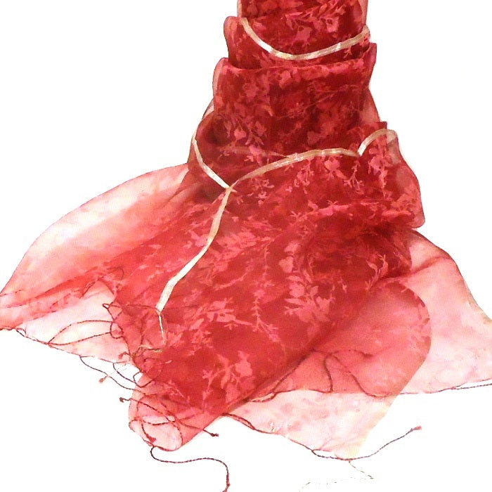 Elegant Fuchsia Sheer Silk Scarf - Lightweight & Luxurious Fashion Accessory for Women - Perfect for Office, Party & Travel
