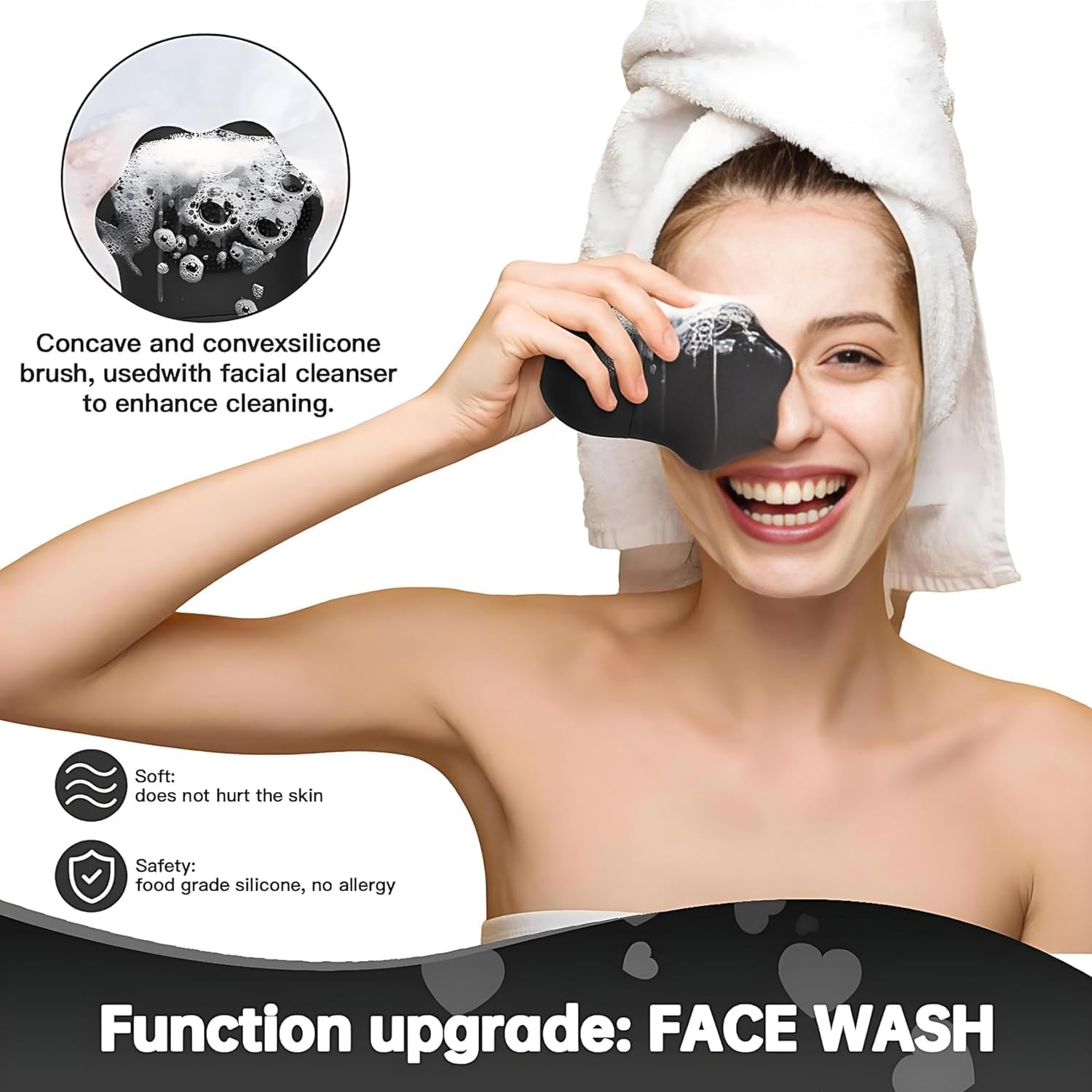 SkinSide Ice Roller for Face with Scrubber - Cooling Facial Massager for Puffy Eyes & Glowing Skin | Reusable & Unbreakable Ice Cube Roller for Men & Women | Perfect for Morning Routine, Post-Workout Recovery & Skincare Regimen (Black)