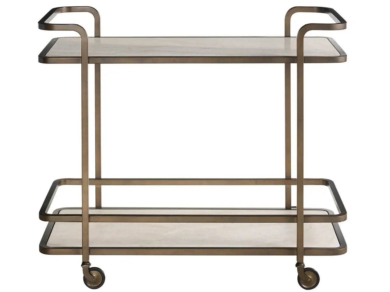 Vintage Gold Bar Cart - Antique Style Rolling Drink Trolley for Home Bar, Party & Outdoor Entertaining