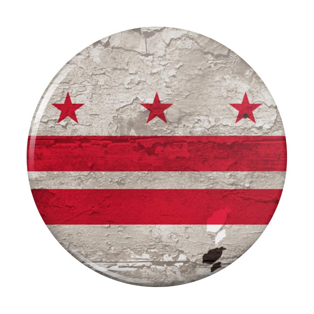 Vintage Distressed Washington DC District of Columbia State Flag Fridge Magnet - Rustic USA Patriotic Decor for Kitchen, Refrigerator, Locker & Office (Set of 1) - Perfect for Home, Office or Gift Giving