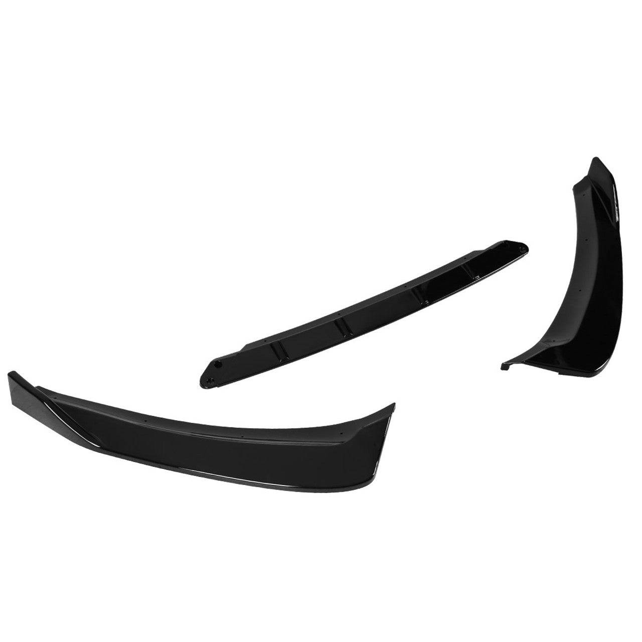 2017-2018 Ford Fusion Glossy Black Polyurethane Front Bumper Lip Spoiler - 3PC Set for Enhanced Aerodynamics & Sporty Look - Perfect for Car Enthusiasts & Street Racing