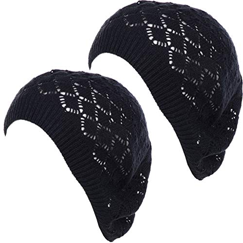 Lace Diamond Knit-2 Pack-black & Black
