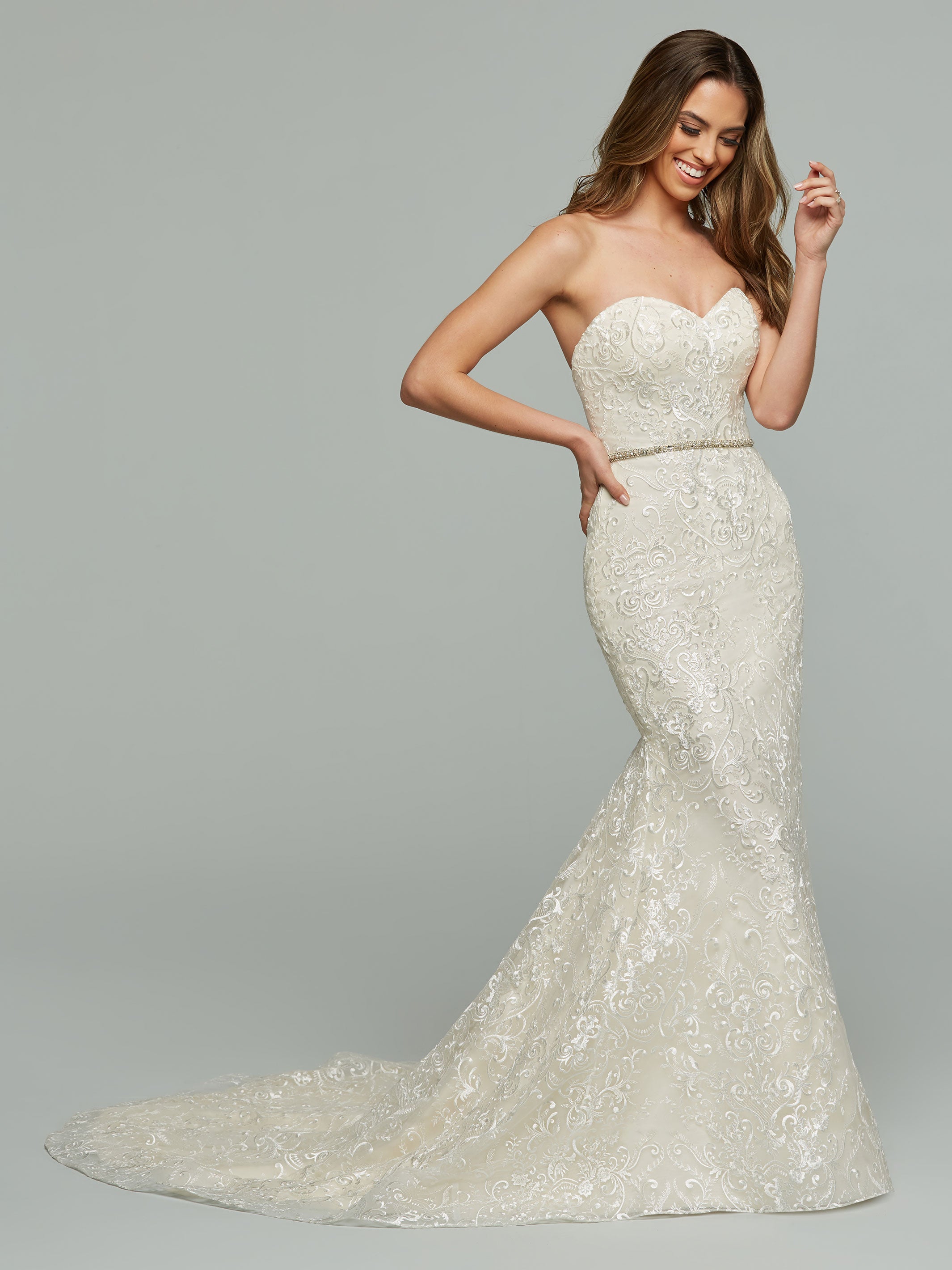 Elegant Beth Lace Mermaid Wedding Dress - Romantic A-Line Bridal Gown for Beach, Church & Formal Ceremonies