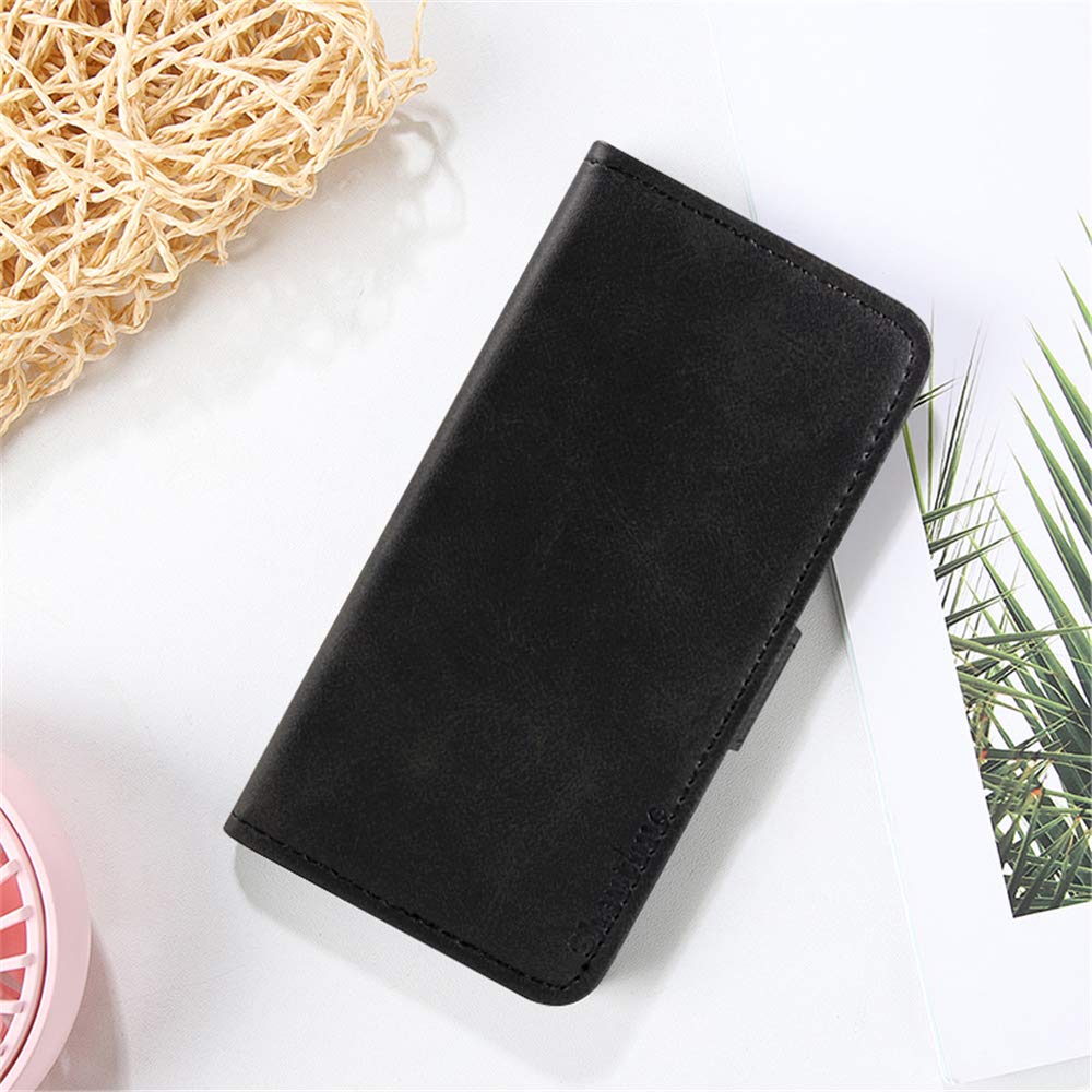 Blackview BV5500 Pro Leather Wallet Case with Card Slots & Magnetic Closure - Shockproof TPU Back Cover for Blackview BV5500 Smartphone (Black) | Perfect for Business Travel & Everyday Protection