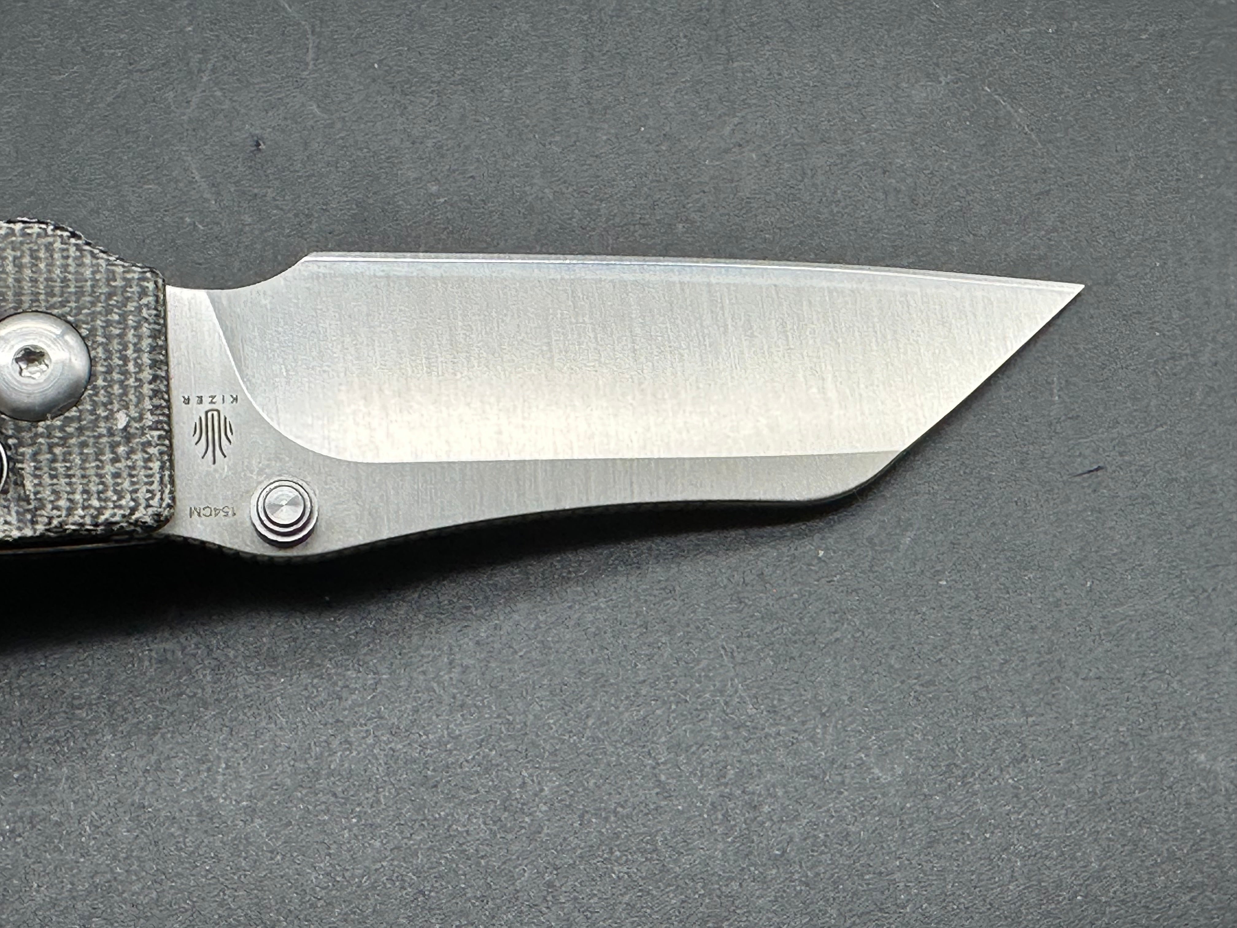 KIZER CRYPTID EDC Pocket Knife - 154CM Stainless Steel Blade, Button Lock, Micarta Handle - Perfect for Camping, Hiking & Everyday Carry