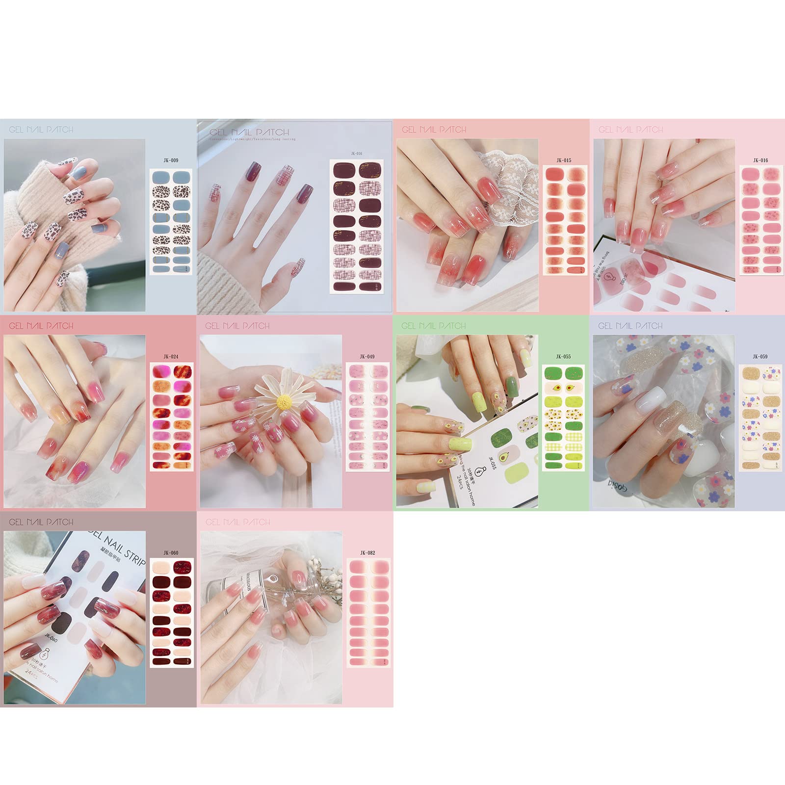 EXCLUZO Self-Adhesive Gel Nail Stickers - DIY Nail Art Decals for Women & Girls | Waterproof Nail Tip Stickers for Salon, Home Manicure & Party Nail Decorations