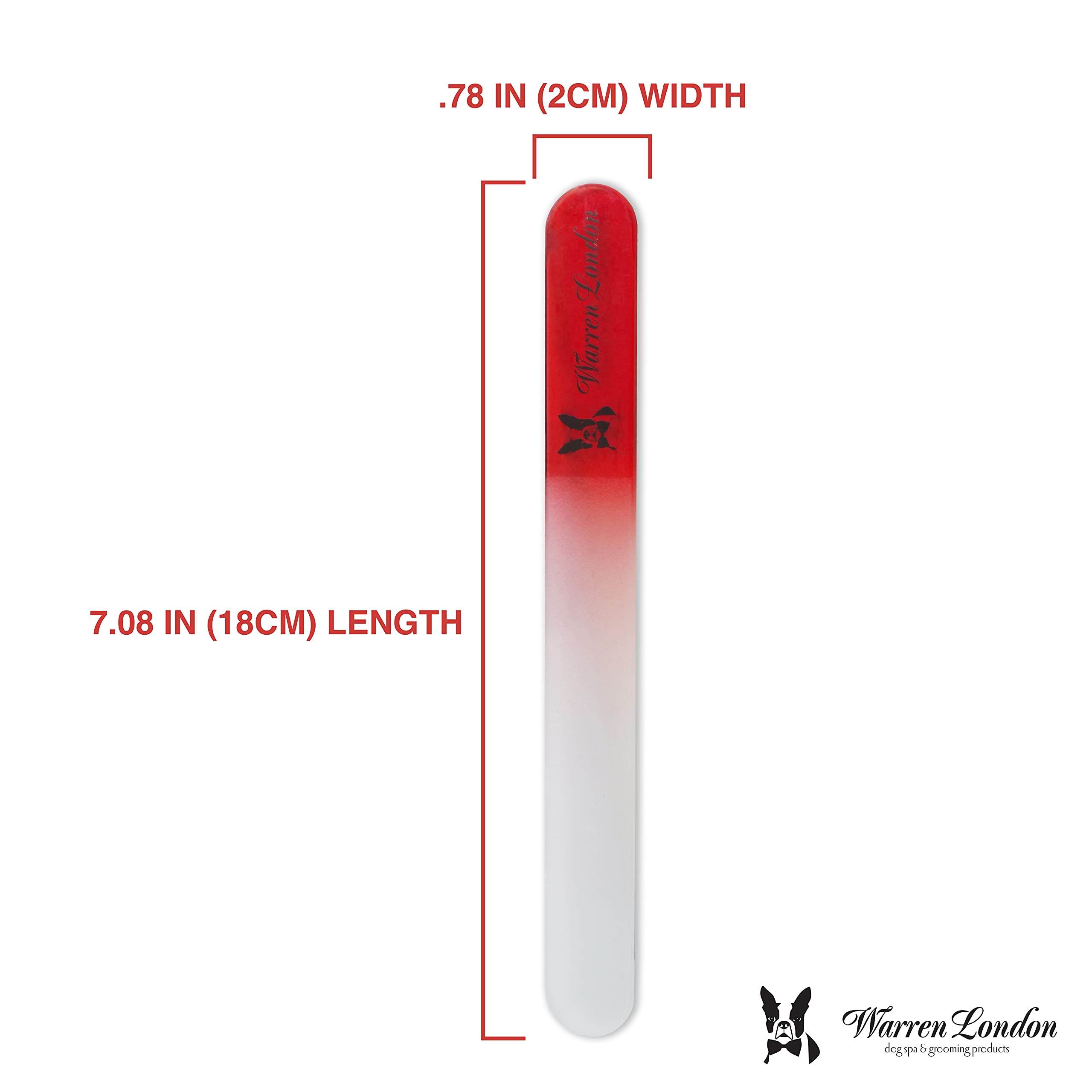 Warren London Glass Dog Nail File - Premium Sandblasted Pet Nail Clipper for Safe & Gentle Dog Grooming - Perfect for At-Home Dog Nail Care & Trimming - Ideal for Small, Medium & Large Dogs