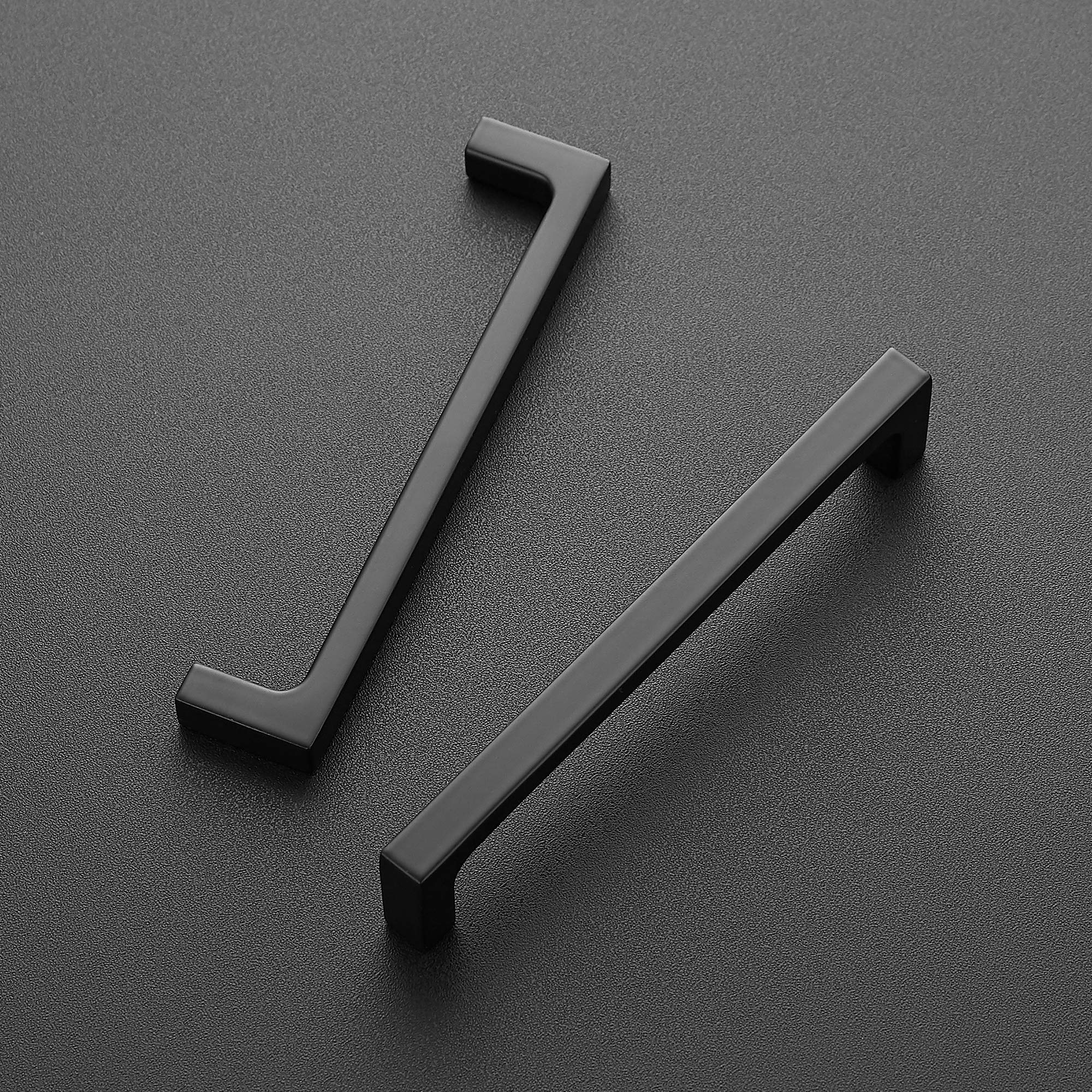 Ravinte 60 Pack 5 Inch Square Cabinet Handles - Matte Black Kitchen Cabinet Pulls & Drawer Handles - Durable Cabinet Hardware for Modern Kitchens, Bathrooms & Furniture (Flat Black Finish) - Perfect for Home Renovation & DIY Projects