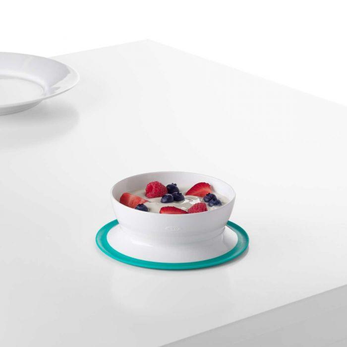 OXO Tot Stick & Stay Suction Bowl - Teal - Non-Slip Baby Feeding Bowl for Toddlers - Perfect for High Chairs, Travel & Mess-Free Meals