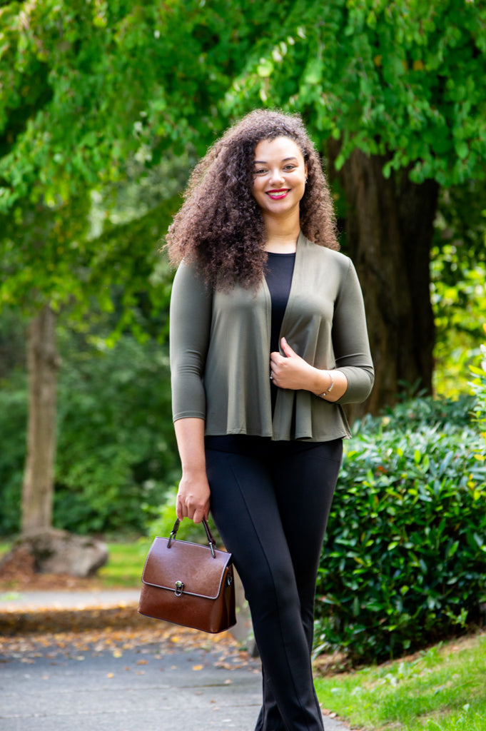 Kathy Women's Lightweight Khaki Jacket - Soft Bamboo Fabric for Comfort & Style - Perfect for Casual Outings, Travel & Layering