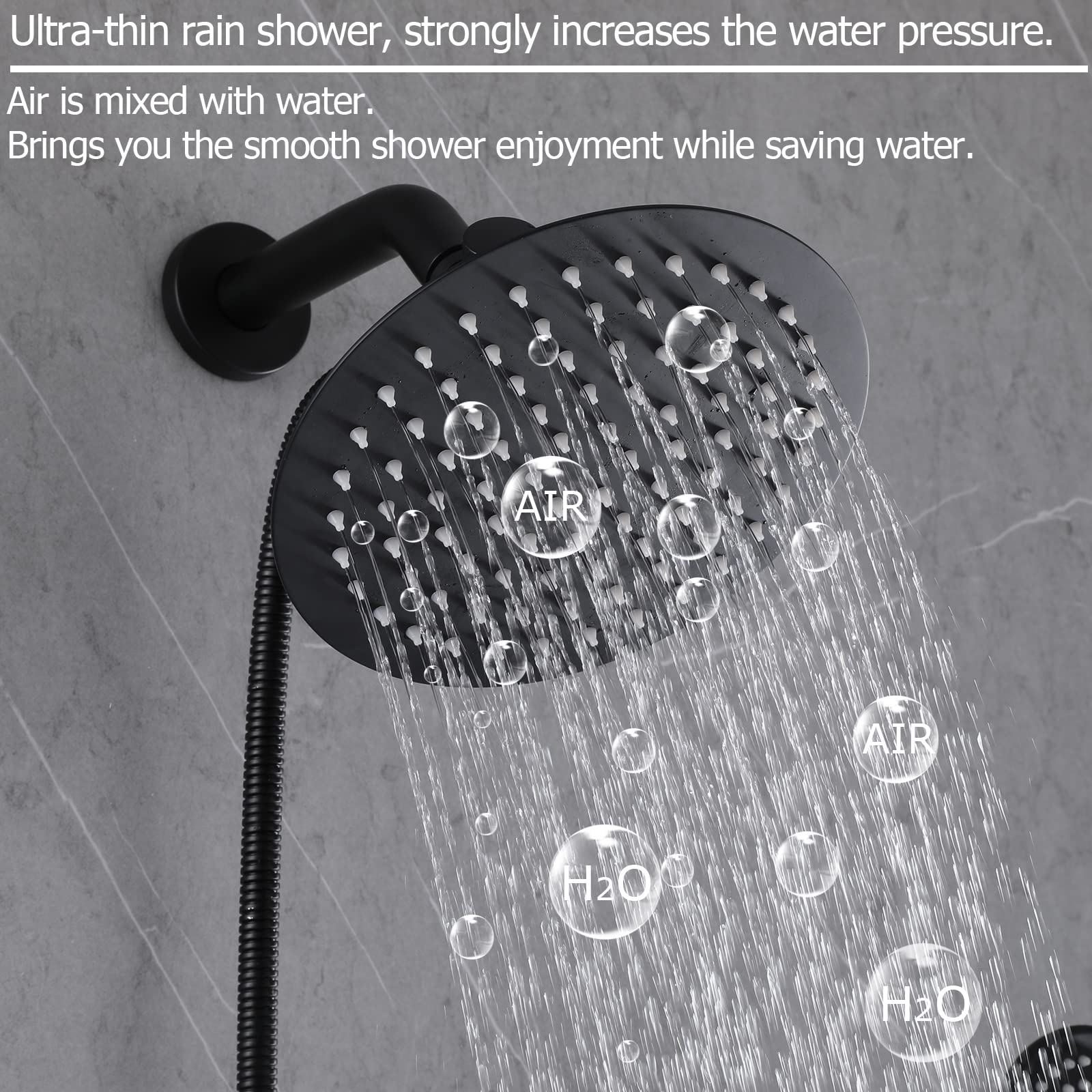3 Handle Shower Faucet Set - Matte Black Complete Tub Shower Trim Kit with Valve | Bathroom Remodel, Modern Home Upgrade & Spa-Like Shower Experience