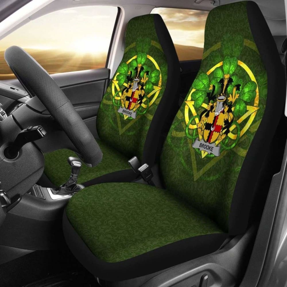 Brooke Ireland Car Seat Cover Set of 2 - Celtic Shamrock Design for Baby & Toddler - Waterproof & Non-Slip Protection - Perfect for Strollers, Shopping Carts, and Car Seats