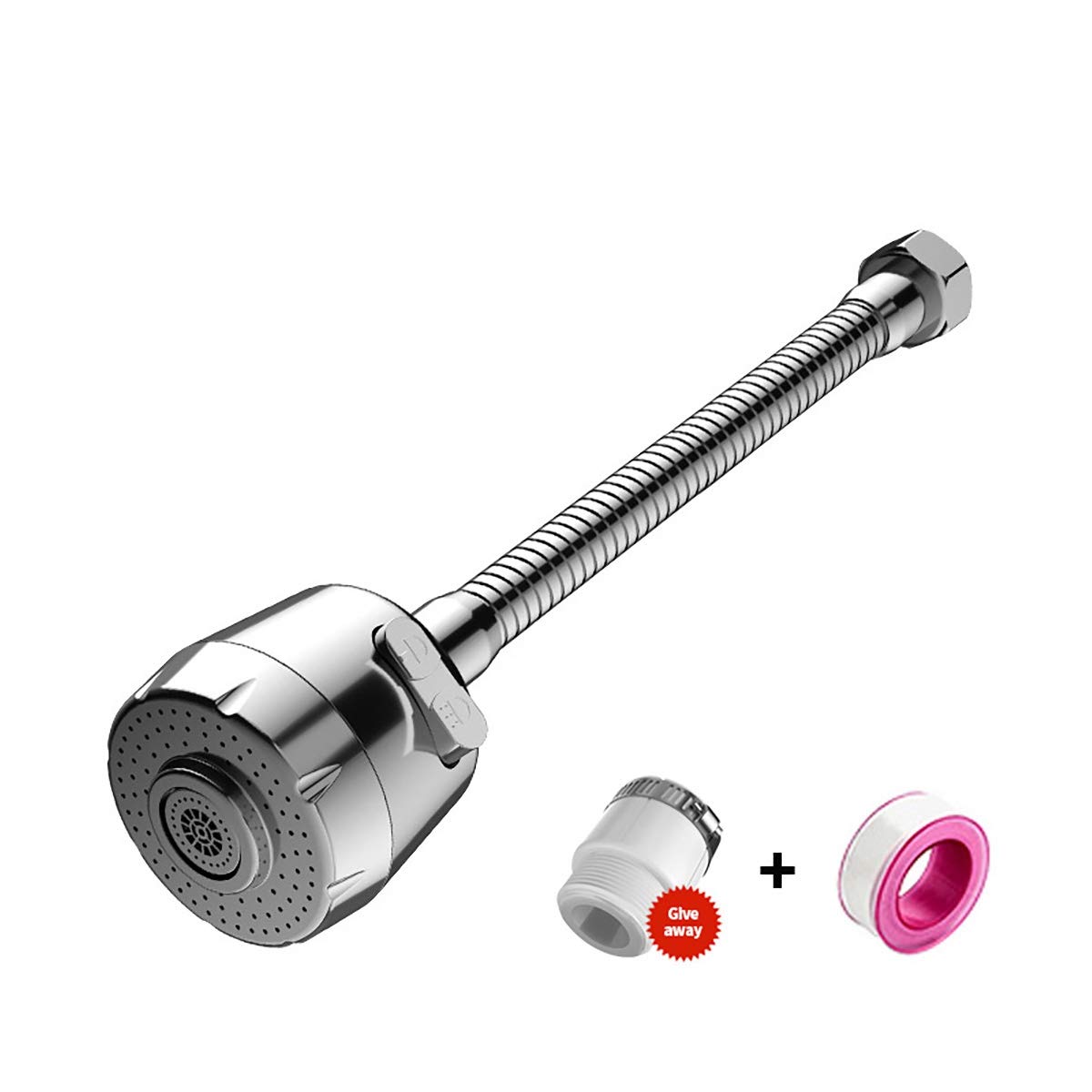 ECYC 360° Rotatable Water Saving Faucet Aerator - Adjustable Swivel Tap Nozzle with Filter for Kitchen & Bathroom | Perfect for Washing Dishes, Filling Pots & Handwashing