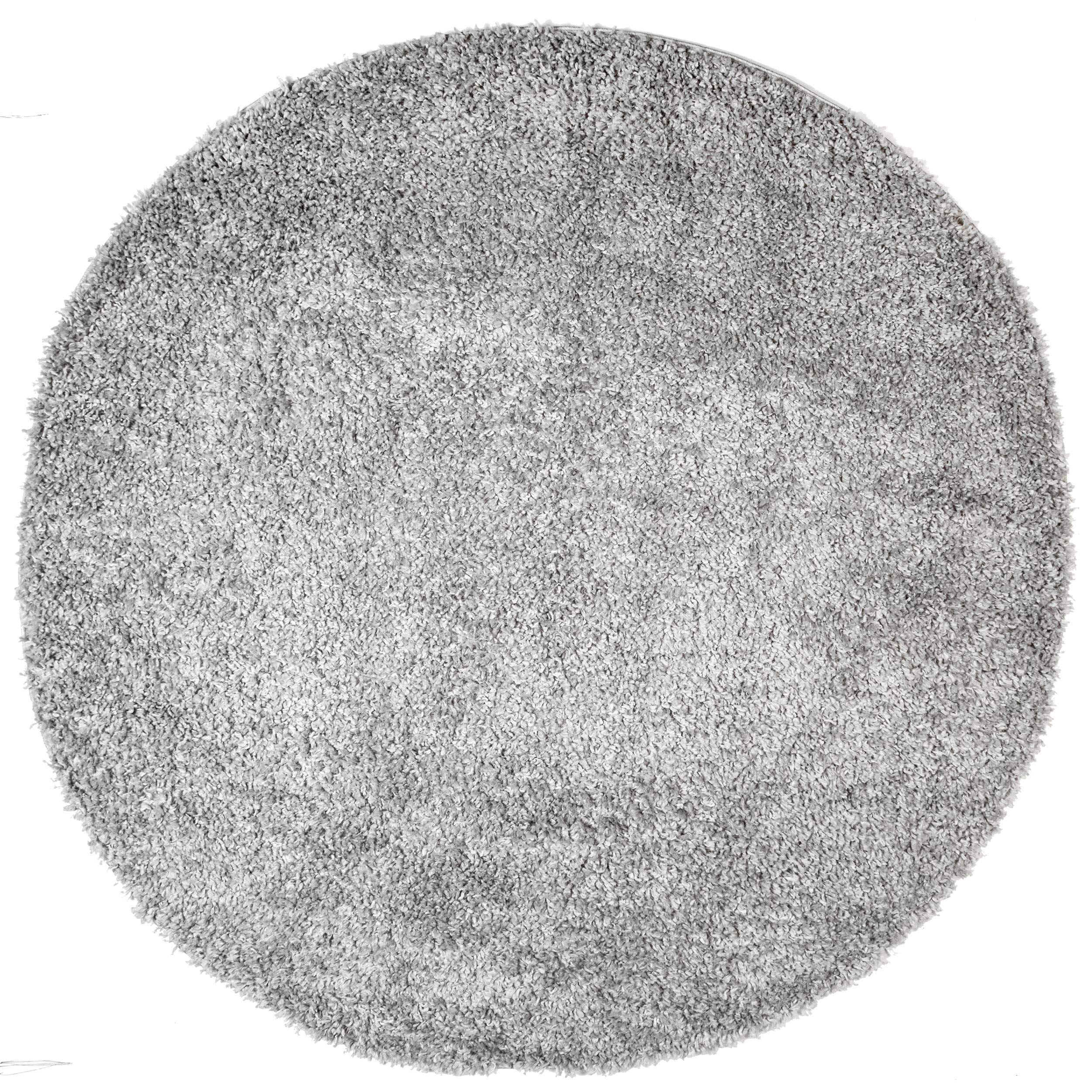 nuLOOM Kara Solid Shag Area Rug - 8' Round Plush Shag Rug in Casual Grey/Ivory for Living Room, Bedroom, Dining Room & Nursery | Soft Floor Covering for Cozy Home Decor