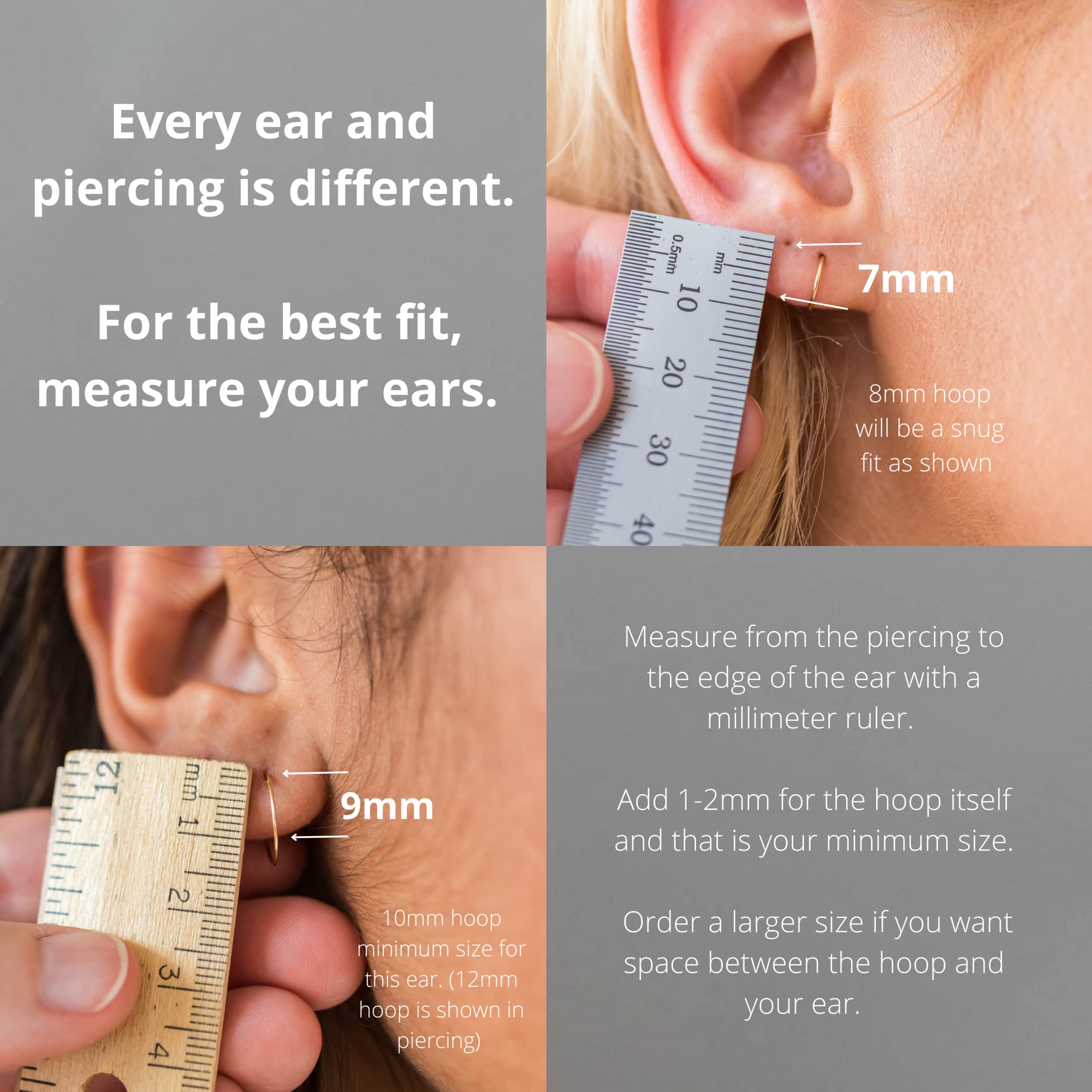 10mm Extra Thin 24 Gauge 14k Yellow Gold Filled Hoop Earrings - Handmade Sleeper Hugger Hoops for Everyday Wear & Gifting