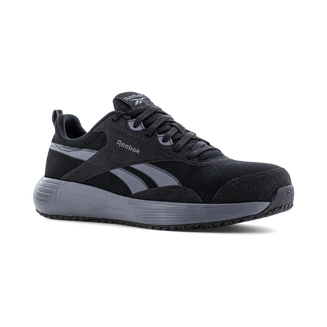 Lite Plus 4 Athletic Composite Toe Work Shoes for Men - Lightweight Safety Footwear Black/Gray | Perfect for Construction, Warehouse & Outdoor Work