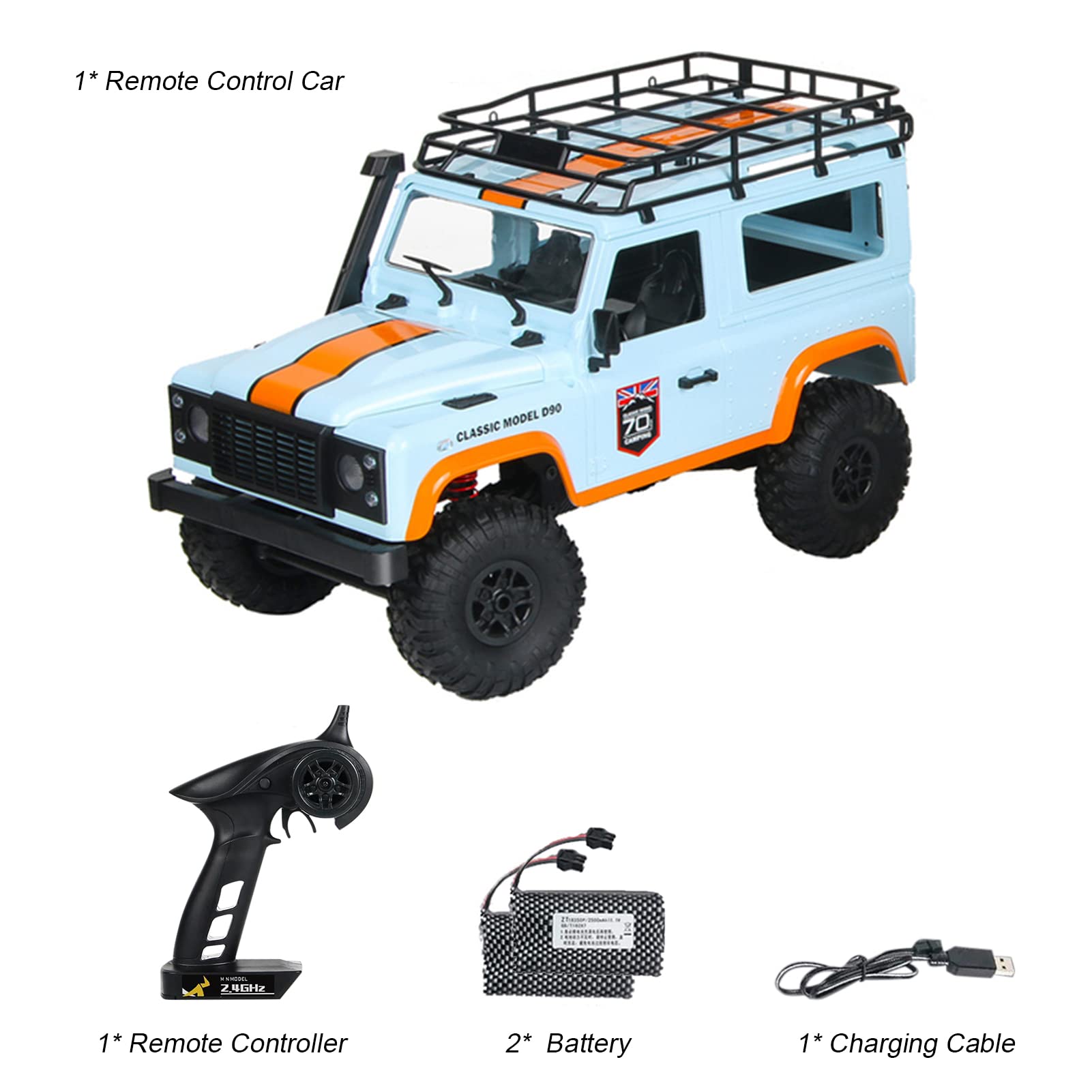 GoolRC MN99 1:12 Scale 4WD Off-Road RC Rock Crawler Truck - 2.4GHz Remote Control Car for All Terrain Climbing | Electric Vehicle Toy Gift for Adults & Kids | Includes 2 Batteries (Blue) | Perfect for Outdoor Adventures, Backyard Crawling & Off-Road Racing