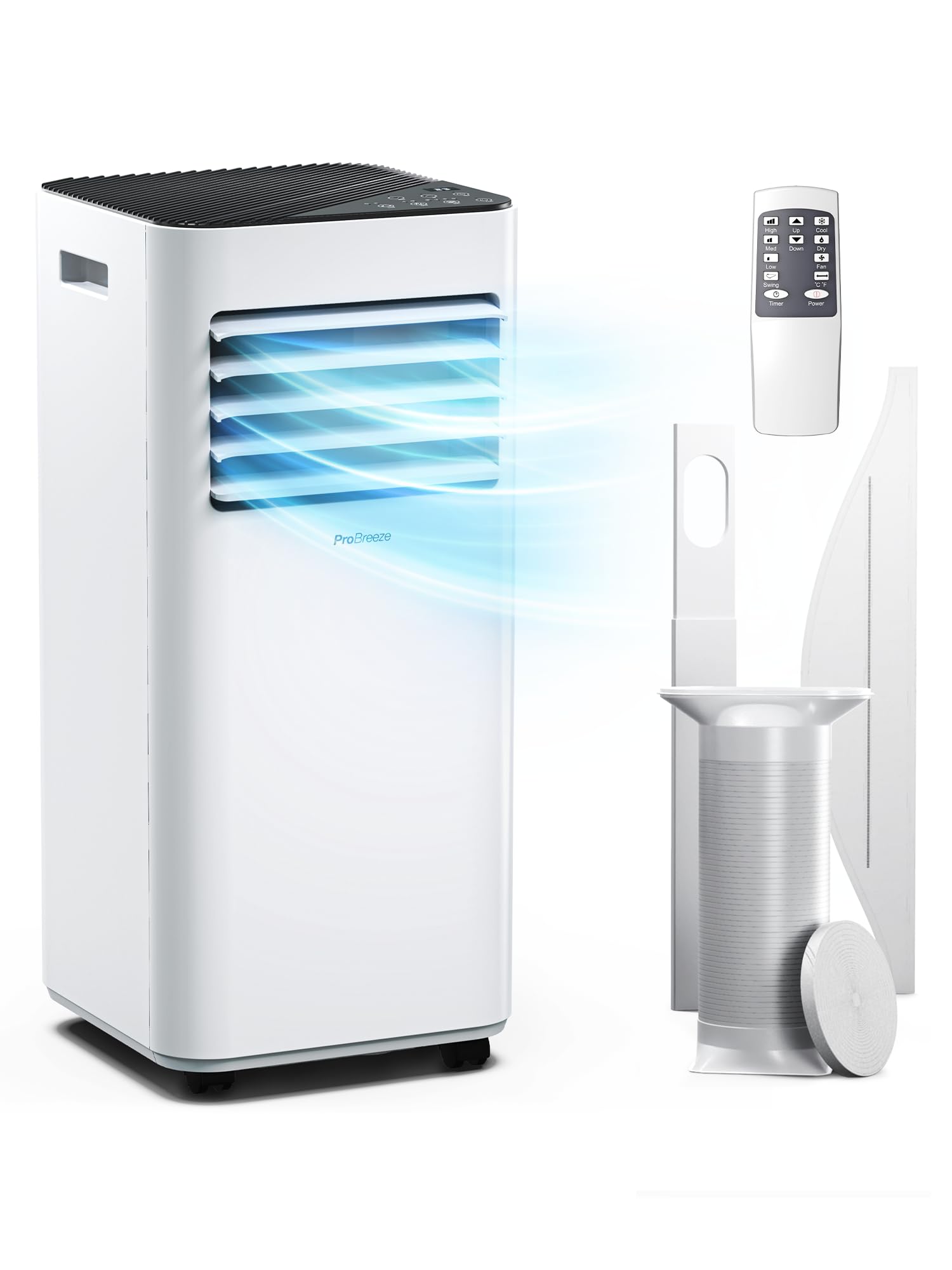 Pro Breeze 4-in-1 Portable Air Conditioner 7000 BTU - Energy Efficient Cooling Unit with Remote Control, 24H Timer & Window Vent Kit - Perfect for Bedroom, Office & Small Spaces