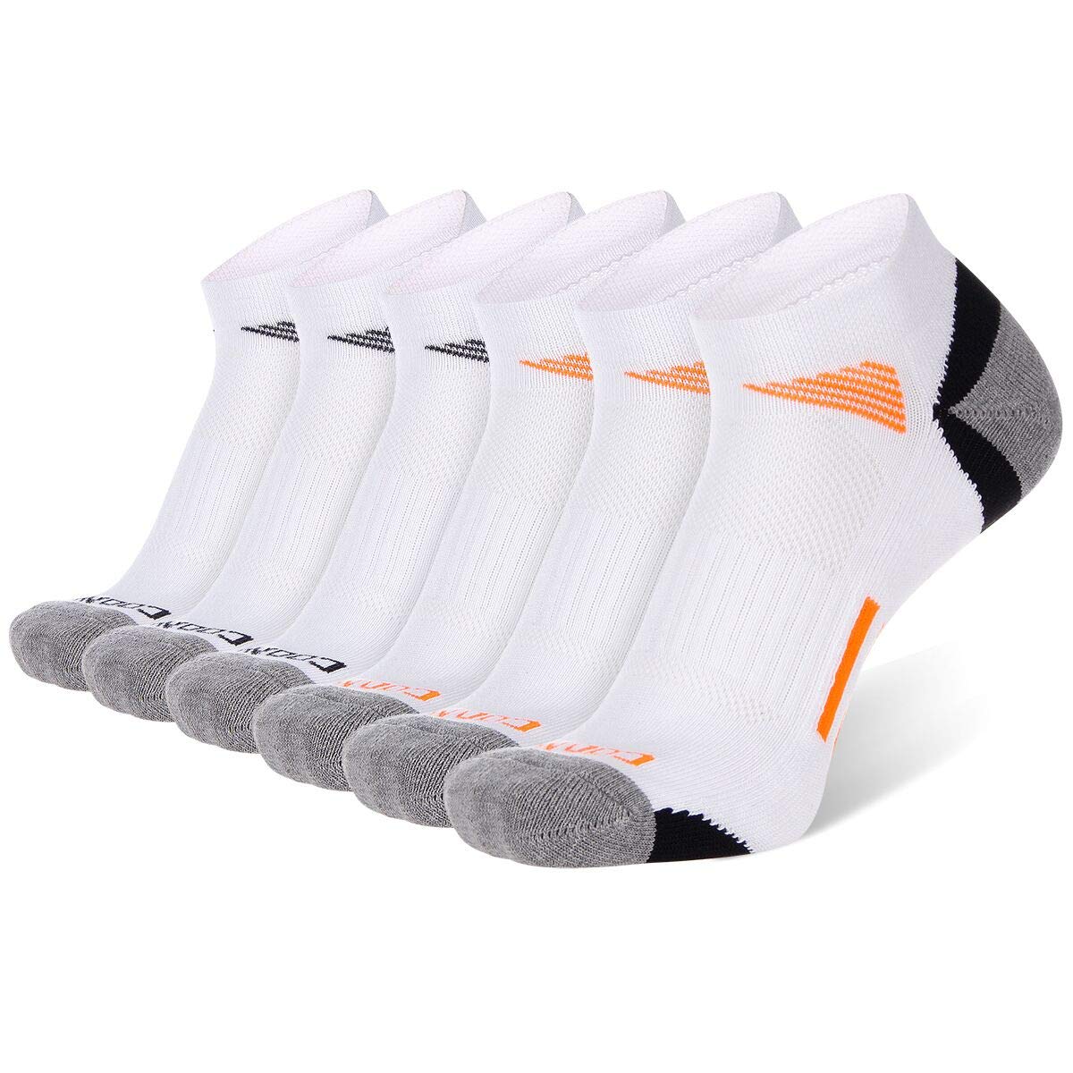 COOVAN Men's Low Cut Athletic Socks - 6 Pack Breathable Cushioned Running Socks for Sports & Workout - Perfect for Jogging, Gym Training and Daily Wear