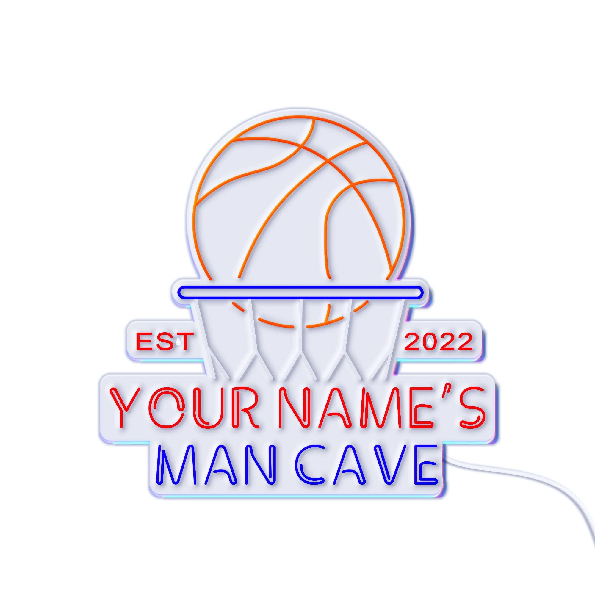 ADVPRO Custom Basketball LED Neon Sign - Ultra Bright Blue & Yellow Light for Man Cave, Game Room, Bar Decor - Personalized Sports Gift for Fans