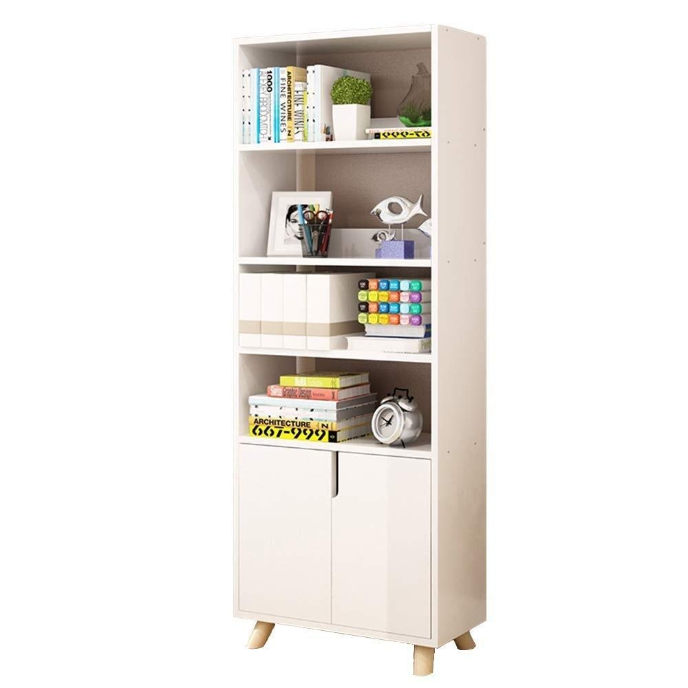 White Floor-Standing Bookcase - Multi-Function Bookshelf for Students, Bay Window Storage & Locker Organizer - Perfect for Dorm Rooms, Home Offices & Living Spaces