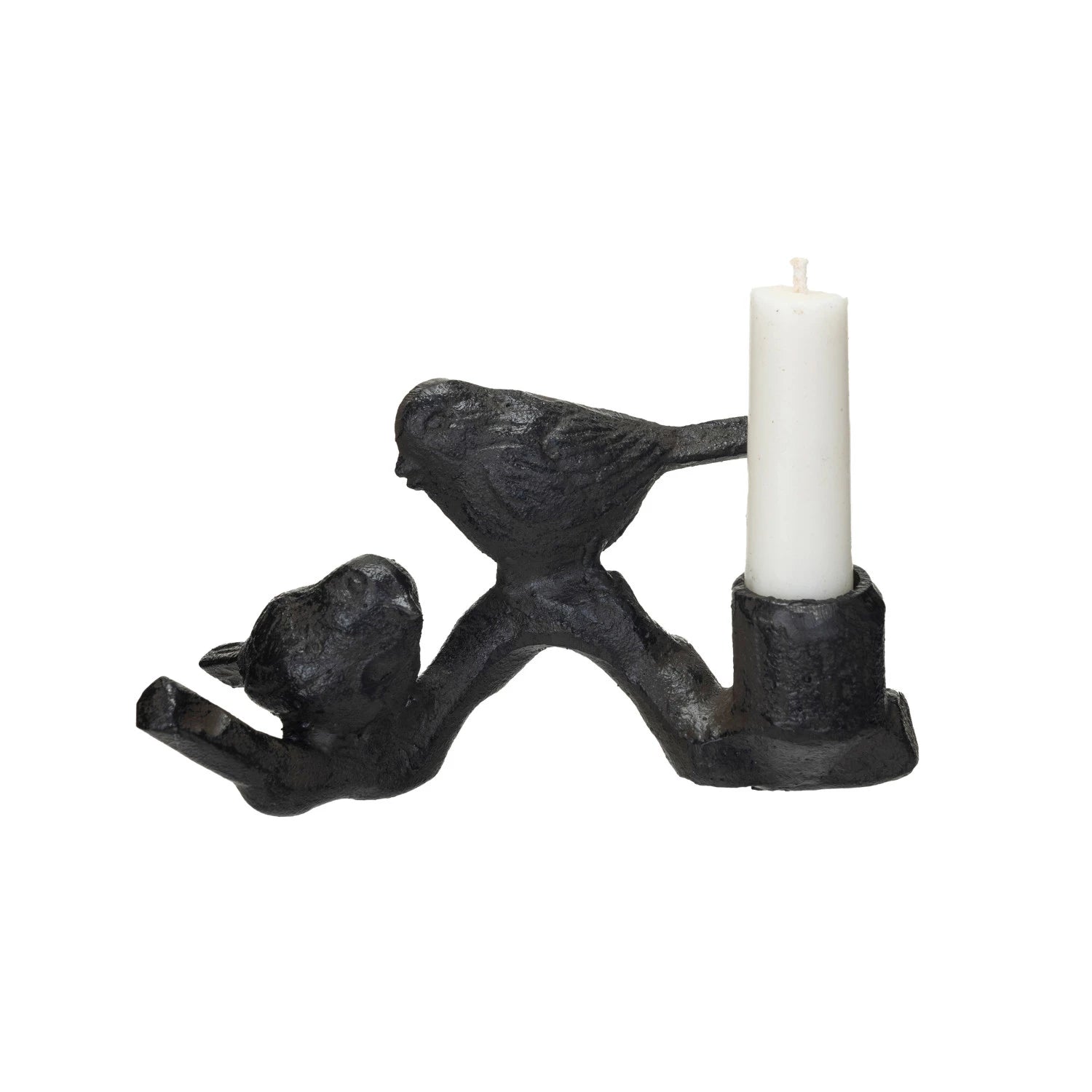 Vintage Cast Iron Bird Candle Holder - Decorative Taper Candle Stand for Home, Wedding, and Garden Decor