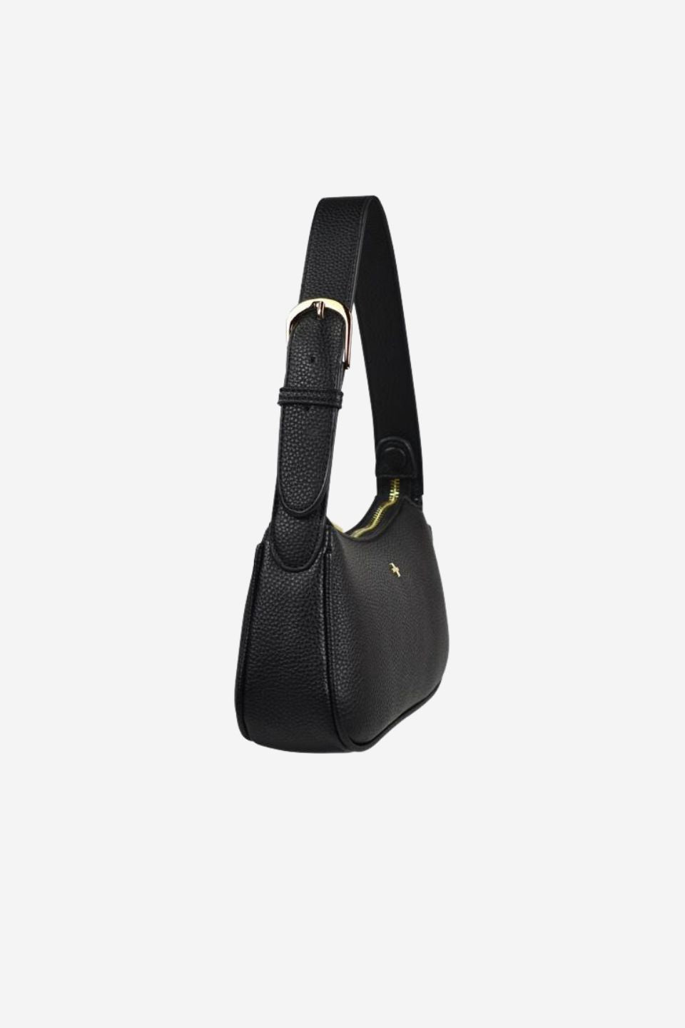 Gabi Black Vegan Leather Shoulder Bag with Gold Hardware - Stylish Crossbody Purse for Women, Perfect for Work, Travel & Everyday Use